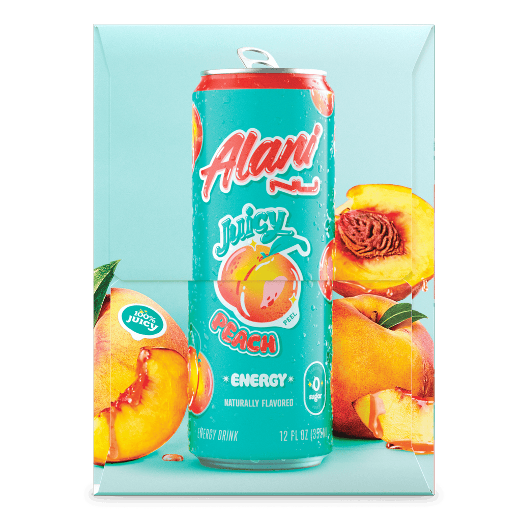 Sugar-Free Energy Drink, Juicy Peach, 12 fl oz-Pack Of 4