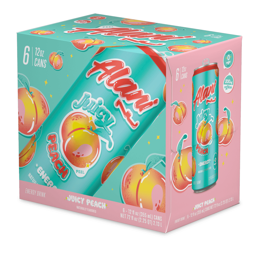 Energy Drink - Juicy Peach - 12oz Cans (6 Pack)