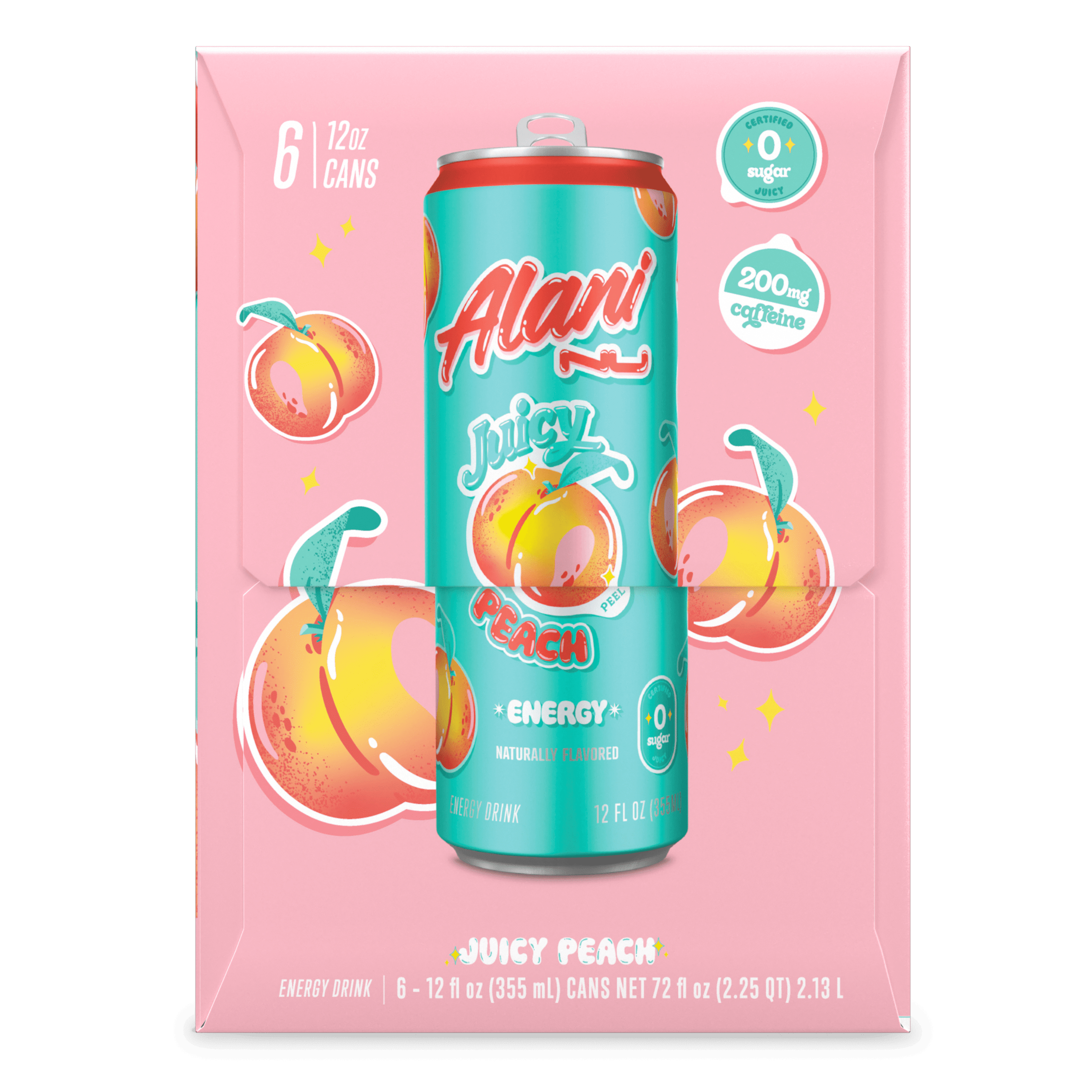 Energy Drink - Juicy Peach - 12oz Cans (6 Pack)
