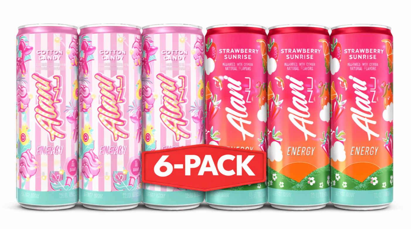 Energy Drinks Limited Addition Cotton Candy &amp; Strawberry Sunrise Flavor Zero Suger, Low - Calorie, Energy Boost Drinks 12 oz (6 Pack)