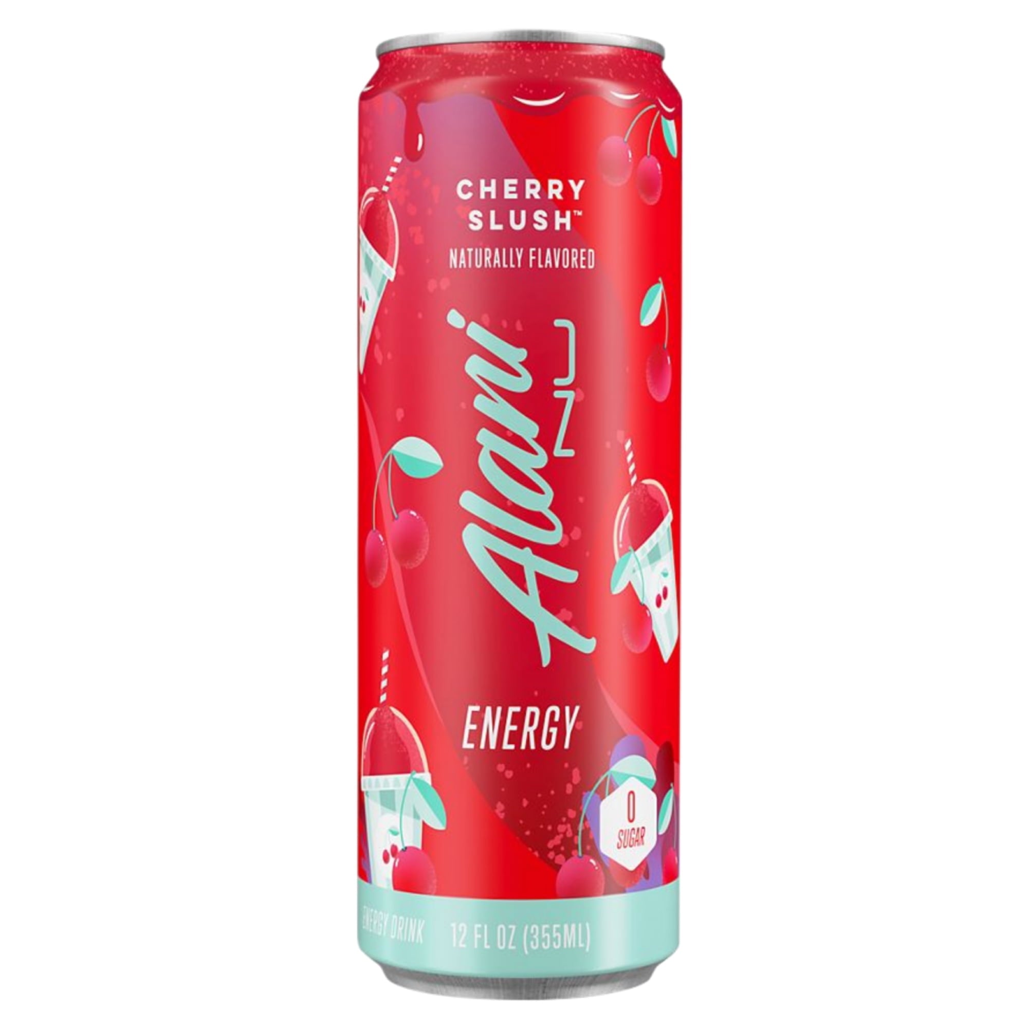 New  Energy Drink, Cherry Slush Flavor, Sugar-Free, 12 fl oz Low-Calorie Energy Boost (Pack of 6)