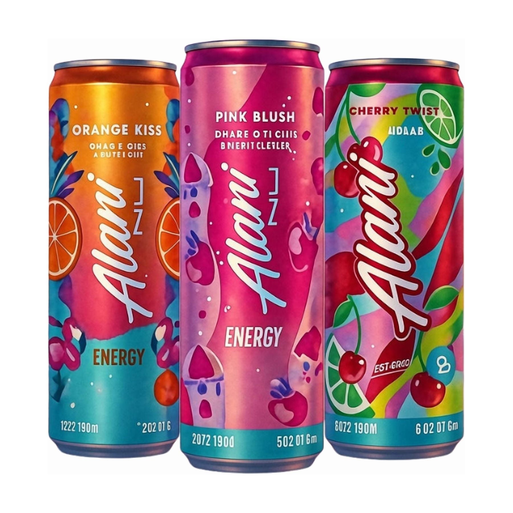 Sugar Free Energy Drink Variety Pack, Orange Kiss, Pink Slush &amp; Cherry Twist, 12 fl oz Cans, 18-Pack (2 Boxes), 200mg Caffeine