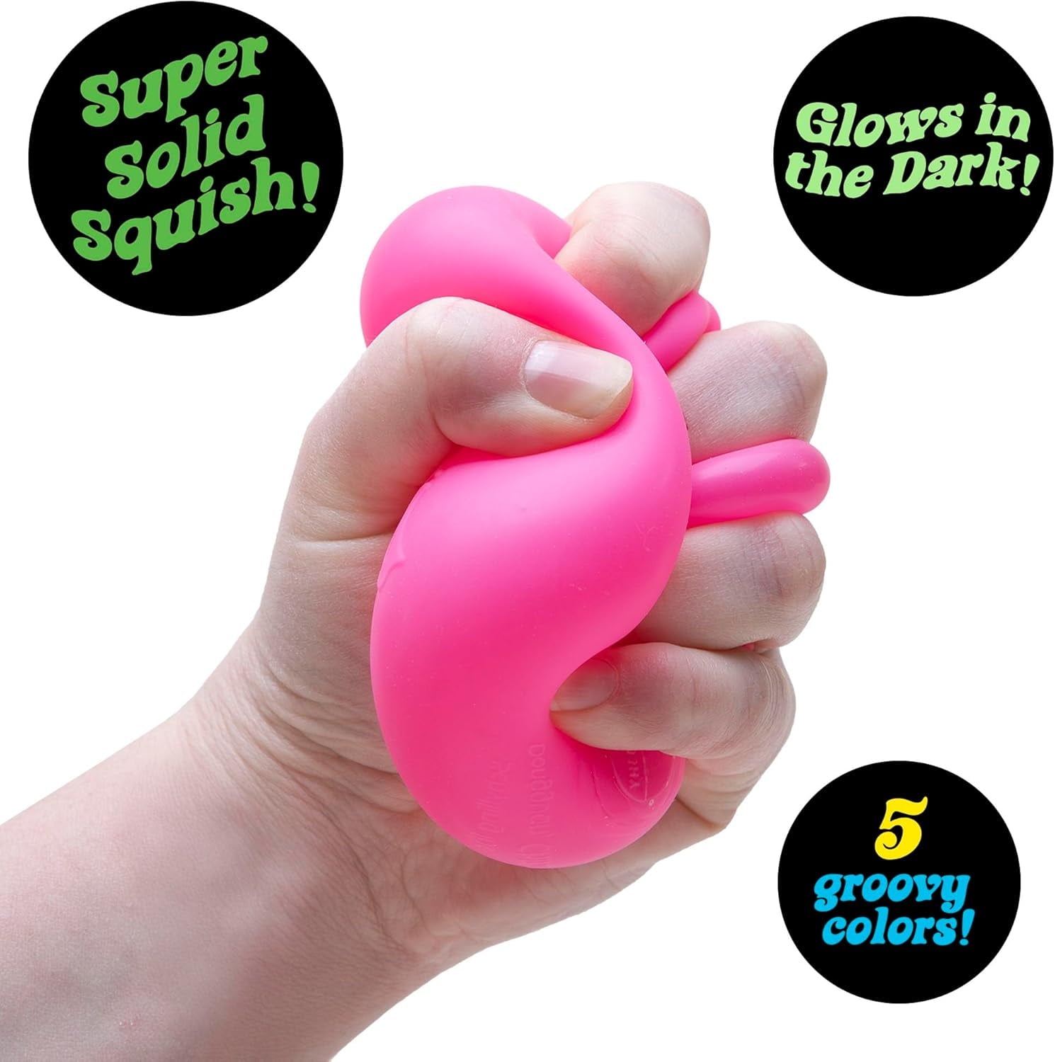 Nice Cube Glow - Sensory Toy with a Super Solid Squish - Glows in The Dark and Always Returns to its Square Shape - Ages 3 and Up Colors Vary