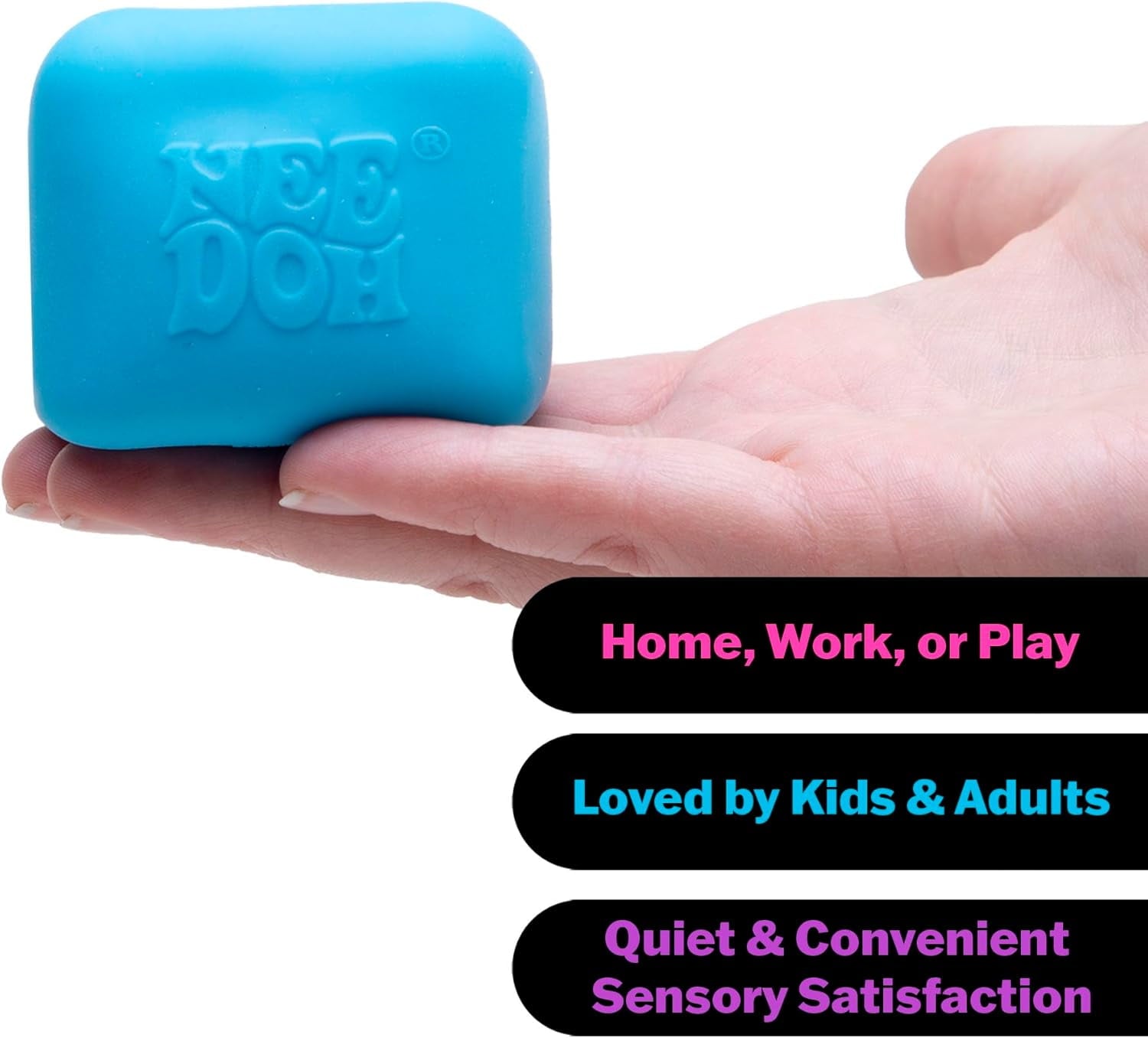 Nice Cube Glow - Sensory Toy with a Super Solid Squish - Glows in The Dark and Always Returns to its Square Shape - Ages 3 and Up Colors Vary