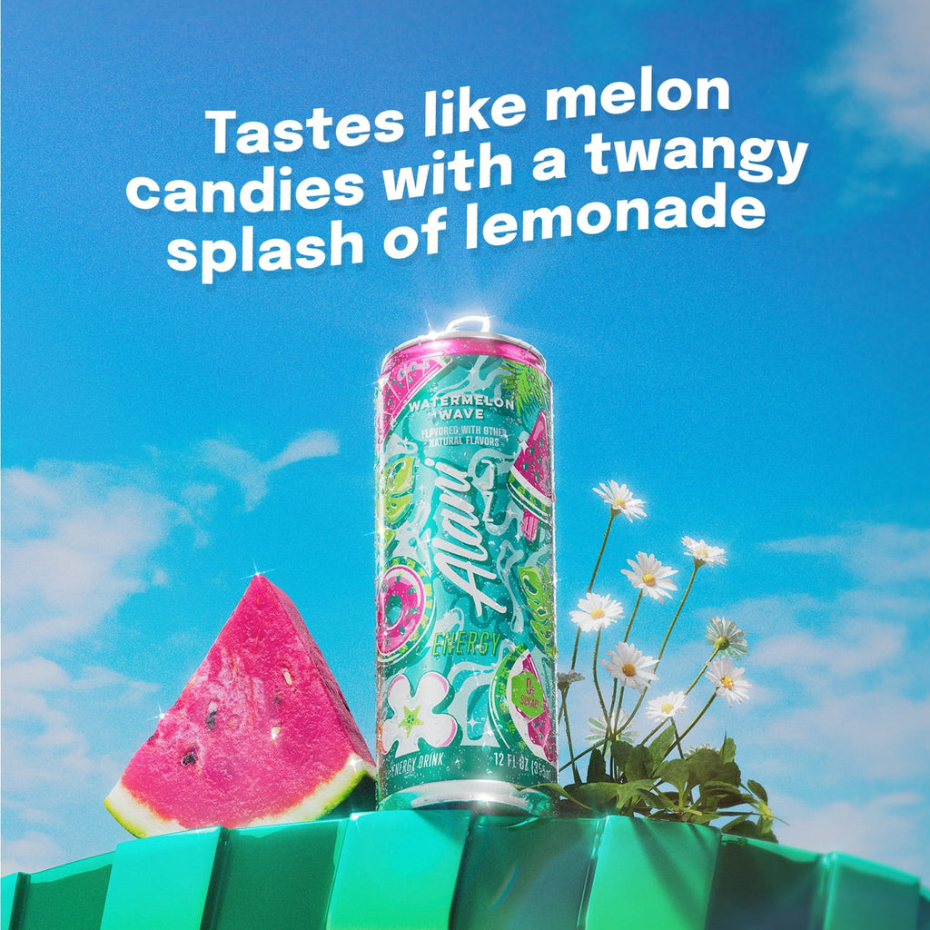 Sugar Free Energy Drink, Watermelon Wave, 12 fl oz, 12 Pack, Cans, 200mg Caffeine
