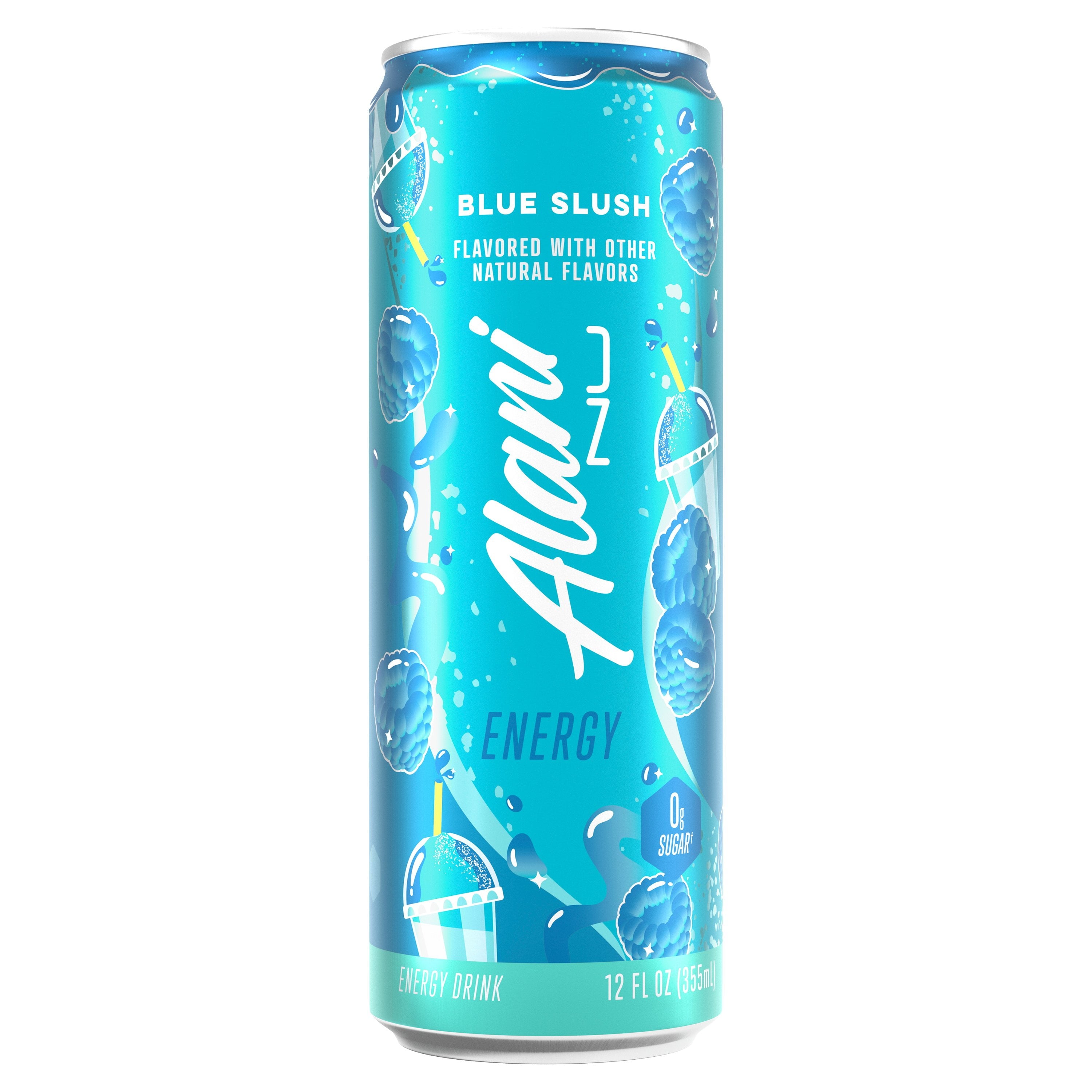 Pack of 2  Nu Zero Sugar Energy Drink - Blue Slush, 12 oz (Package May Vary)