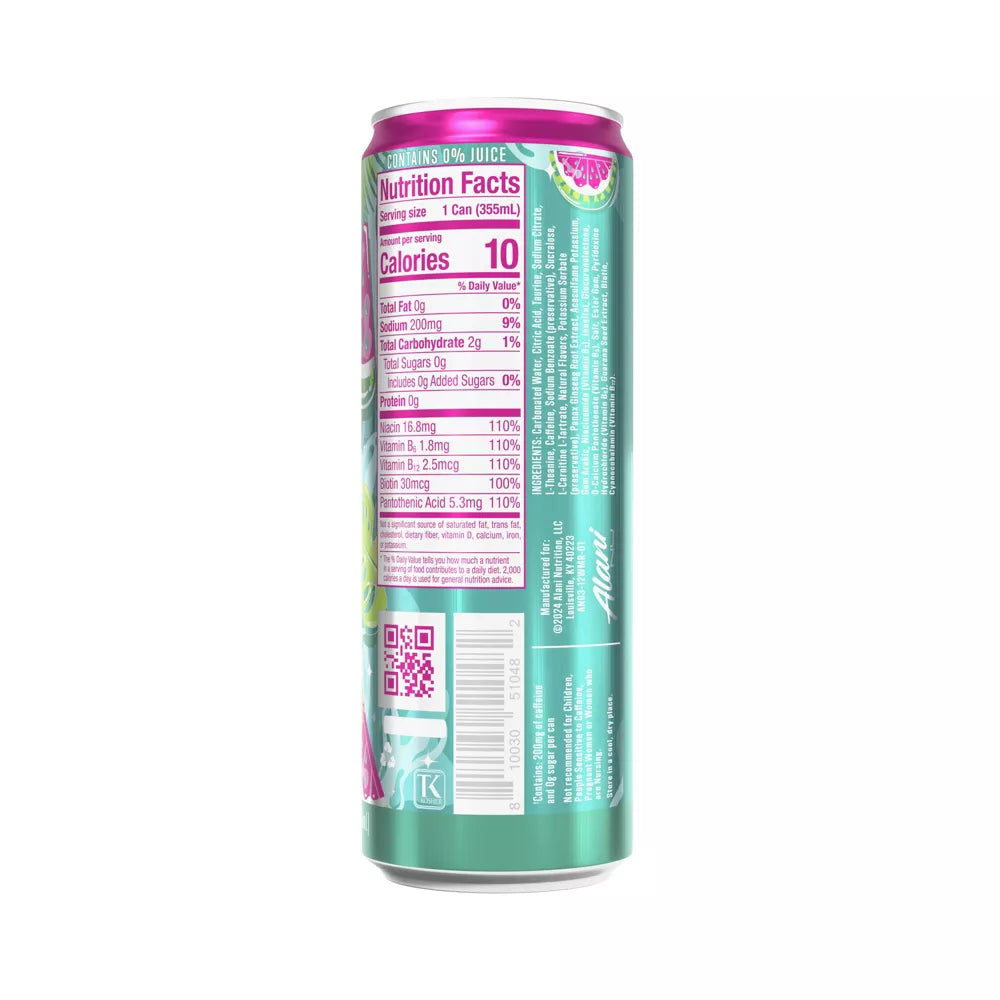 Watermelon Wave Energy Drink, 12 fl oz Cans, Pack of 6