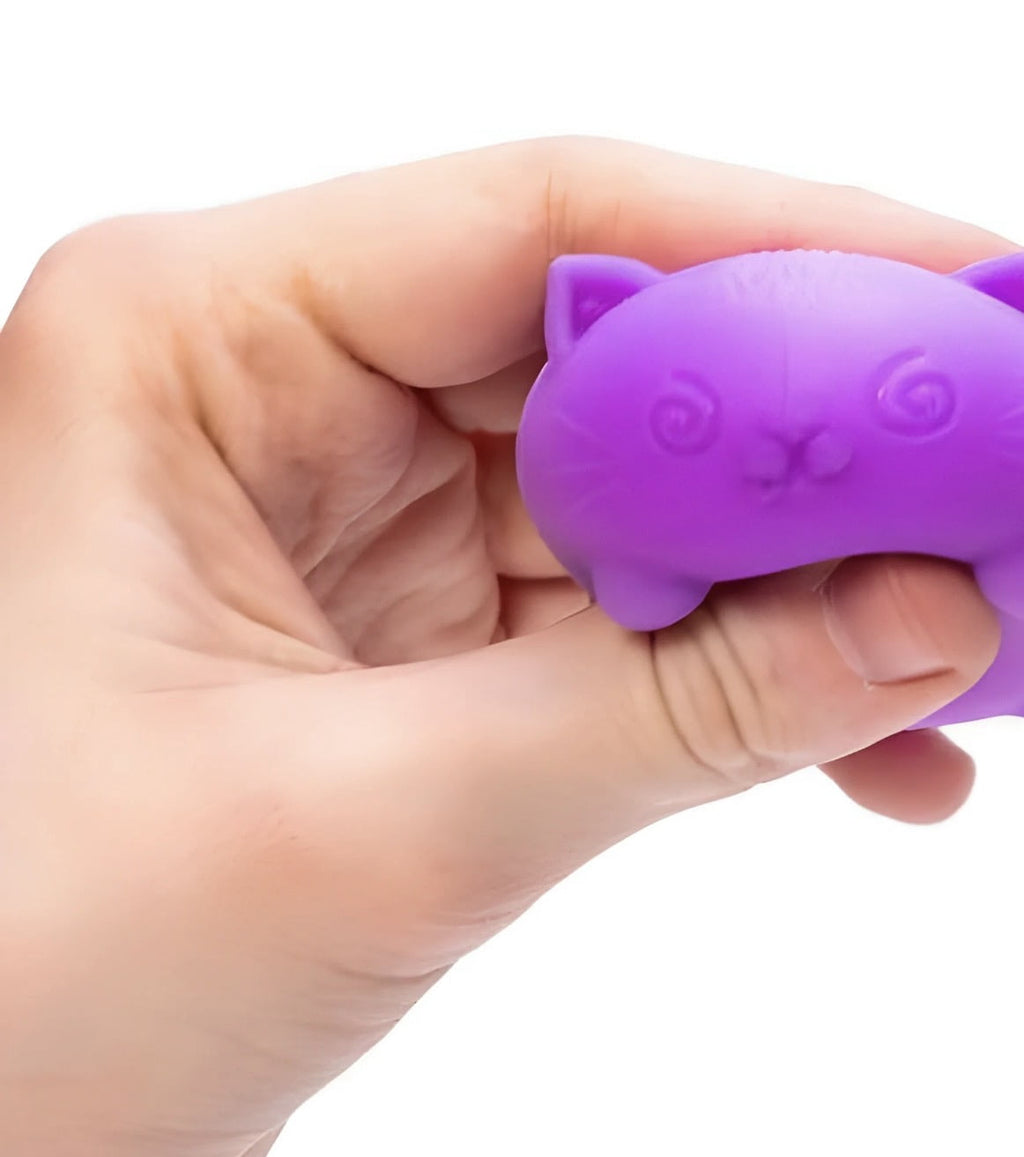 Teenie cool cat sQUSHI, STRESS RELIEVER, FIDGET, SENSORY BALL, COLORS MAY VARY, 3 cats PER PACK