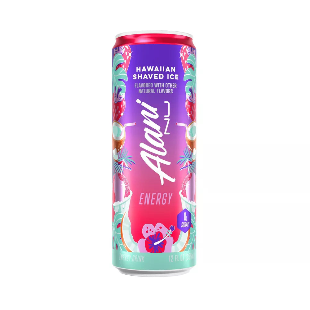 Hawaiian Shaved Ice Energy Drink, 12 fl oz Cans, Pack of 6