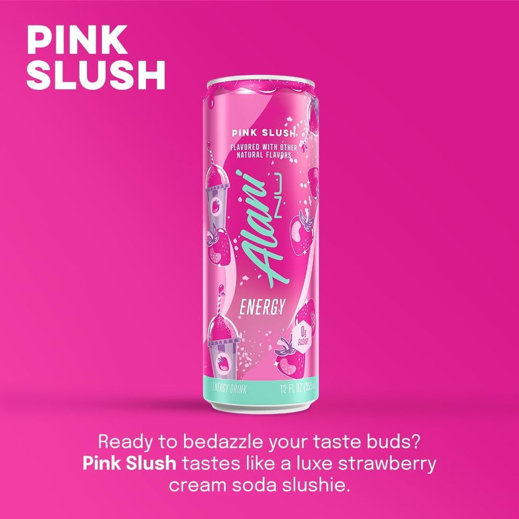 New  Energy Drink Variety Pack Pink Slush, Blue Slush, Cherry Slush, Orange Kiss, Winter Wonderland, Dream Float, Sugar-Free, 12 fl oz Low-Calorie Energy Boost Drink (Pack of 6)
