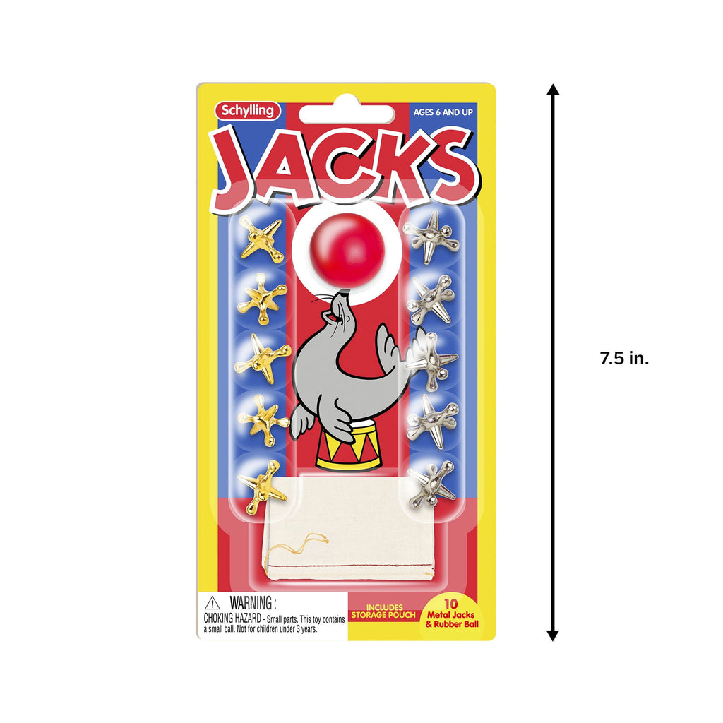 Old Fashioned Metal Jacks &amp; Rubber Ball Game, Novelty &amp; Gag Toys for 6+