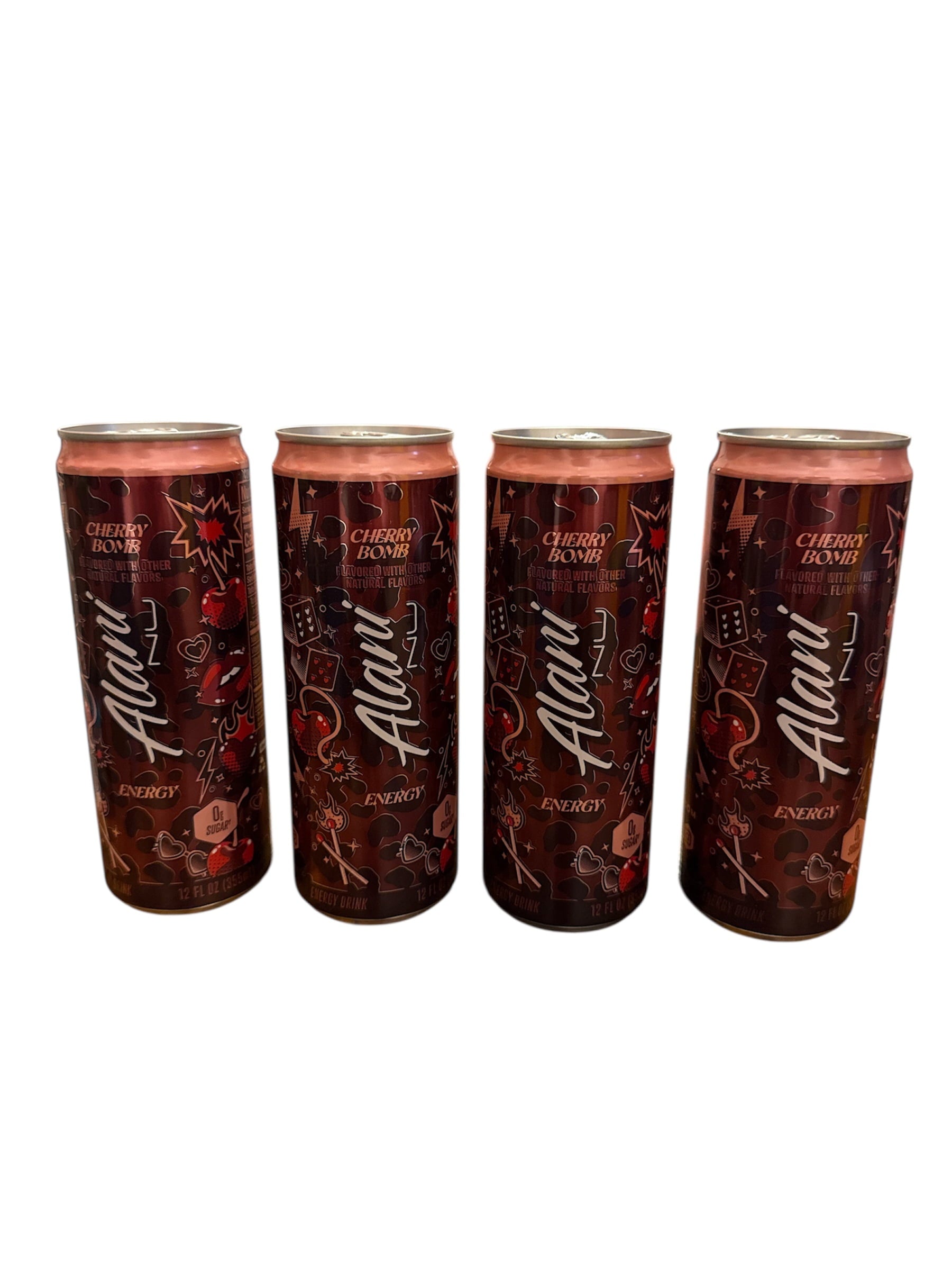 CHERRY BOMB, ENERGY DRINK, SUGAR FREE, LOW CALORIE, 12 fl oz. CANS, 4 pack