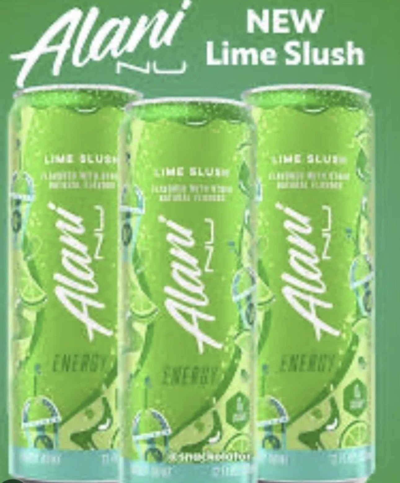 Energy Drink, Lime Slush Flavor, 12 Pack (12fl oz Cans), Sugar Free, Low Calories, 200mg Caffeine