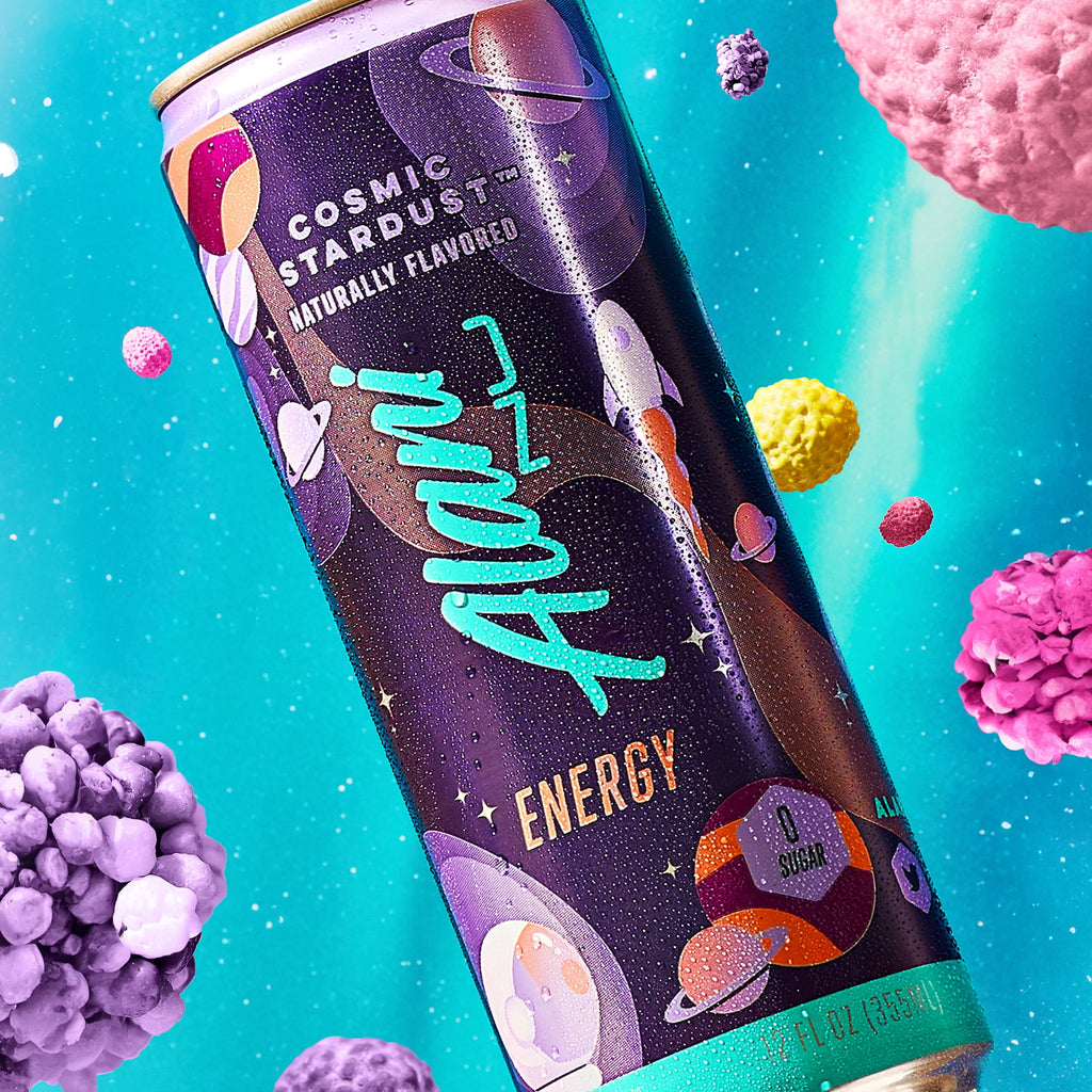 Sugar Free Energy Drink, Cosmic Stardust, 12 fl oz, 6 Pack, Cans, 200mg Caffeine