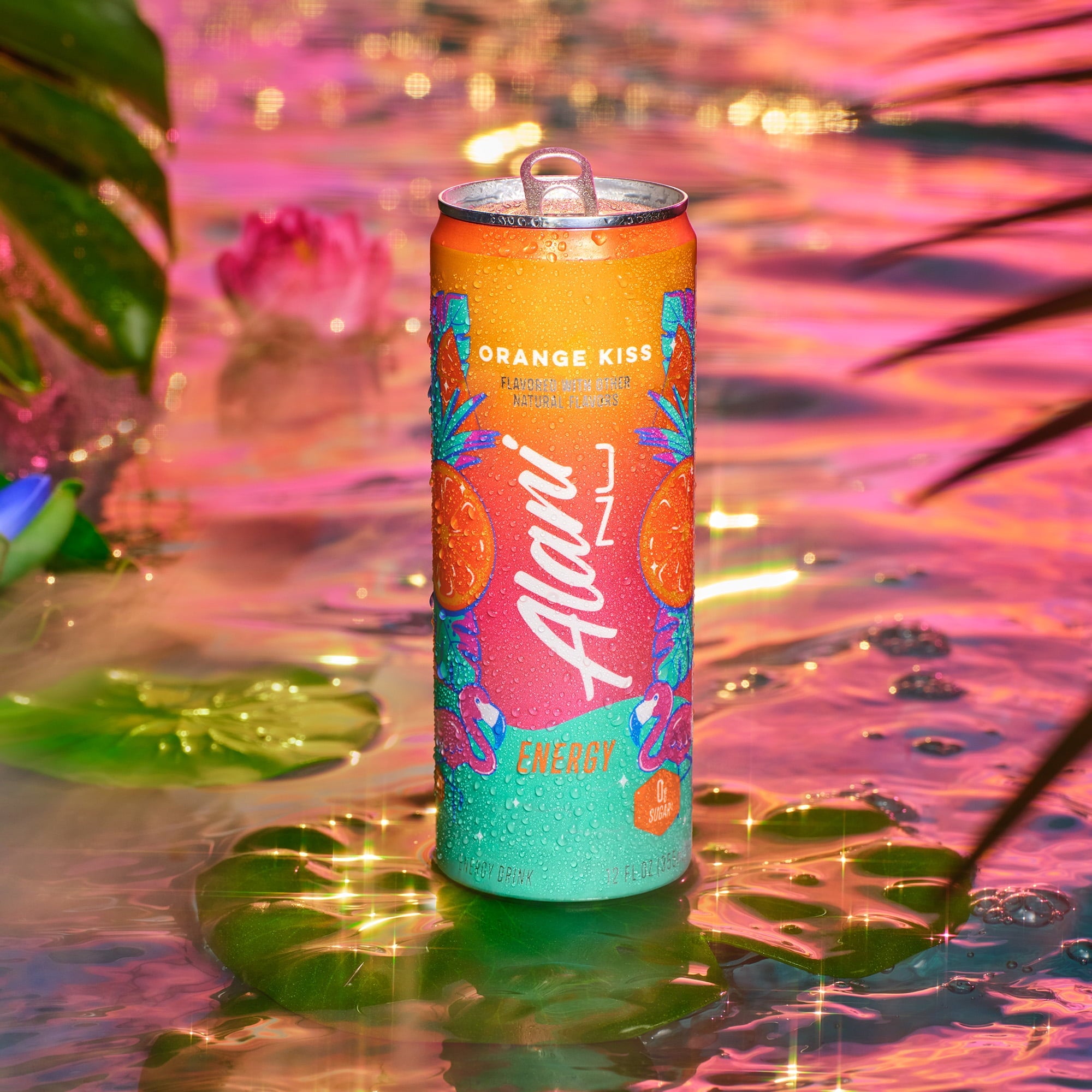 Sugar Free Energy Drink, Orange Kiss, 12 fl oz, 12 Pack, Cans, 200mg Caffeine