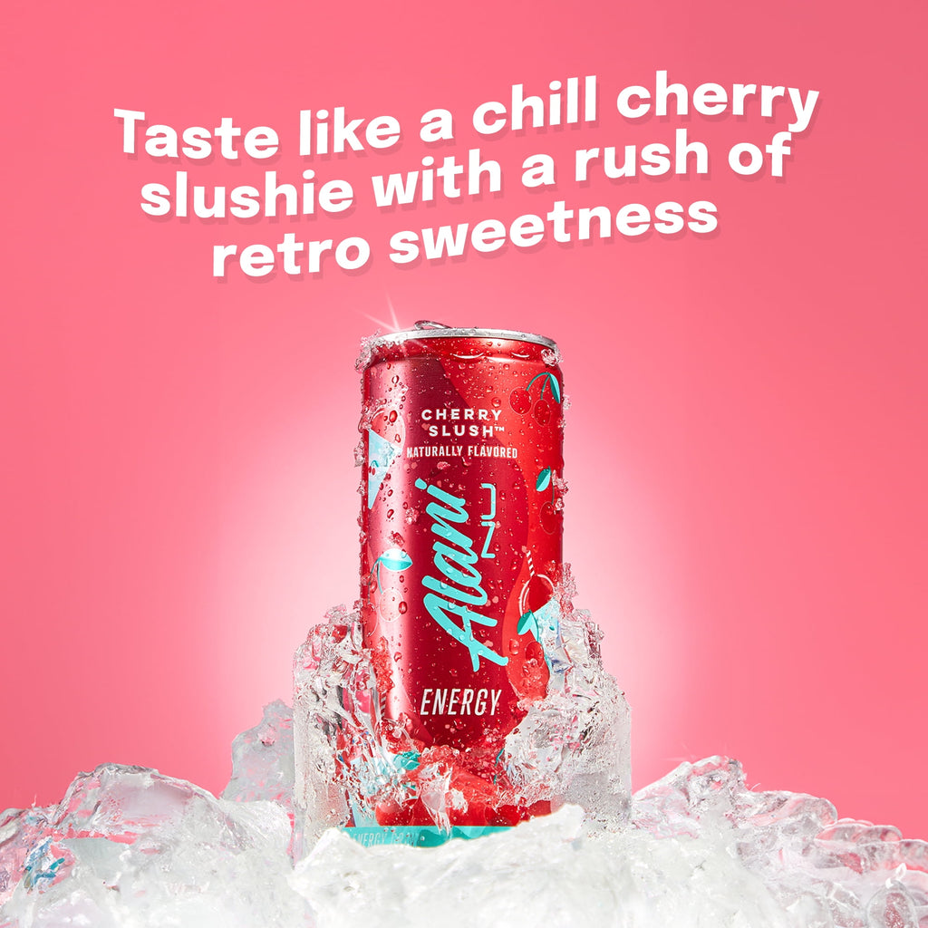 Sugar Free Energy Drink, Cherry Slush, 12 fl oz, 24 Pack, Cans, 200mg Caffeine