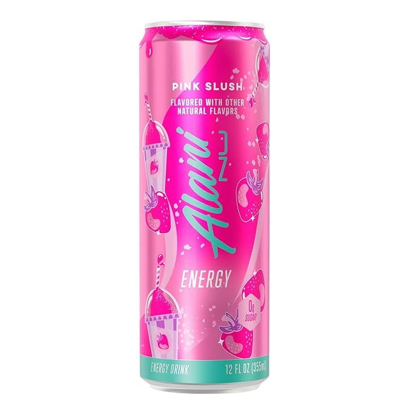 New  Energy Drink, Pink Slush Flavor, Sugar-Free, 12 fl oz Low-Calorie Energy Boost (Pack of 6)