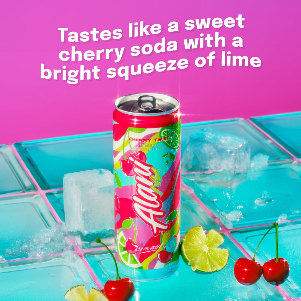 Sugar Free Energy Drink, Cherry Twist, 12 fl oz, Can, 200mg Caffeine (2-packs)