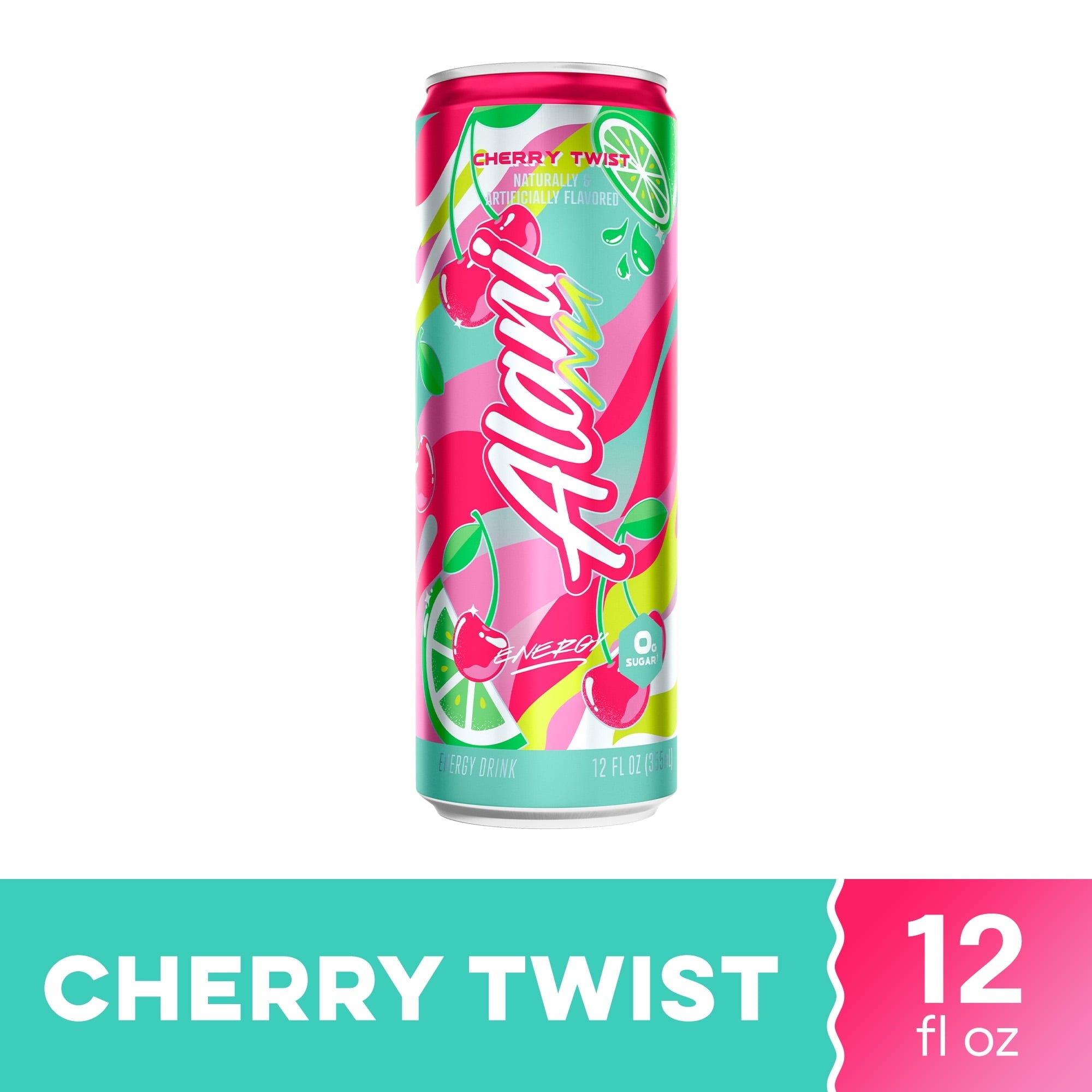 Sugar Free Energy Drink, Cherry Twist, 12 fl oz, Can, 200mg Caffeine (2-packs)