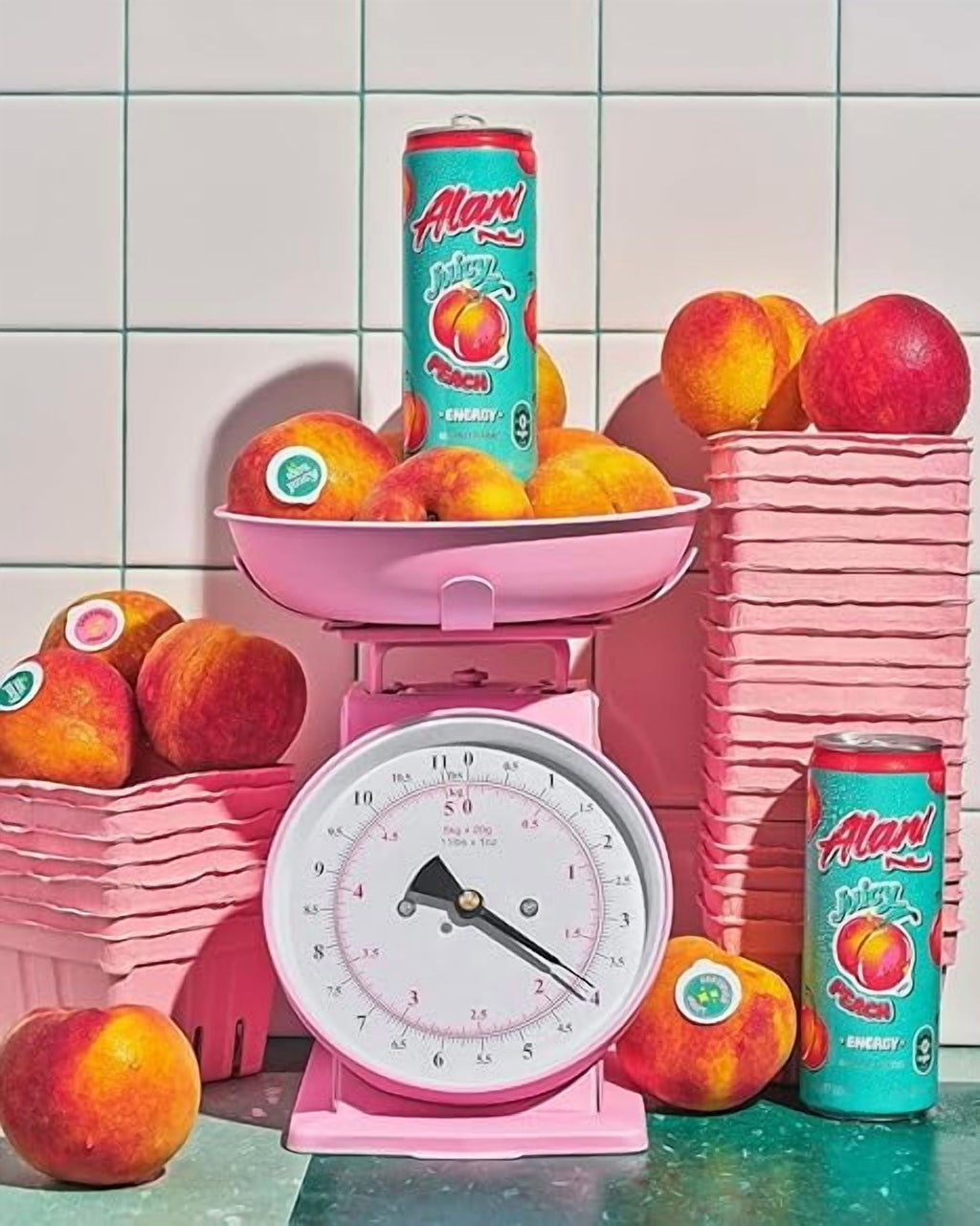 New  Energy Drinks Juicy Peach Zero Suger, Low - Calorie, Energy Boost Drinks 12 oz (6 Pack)