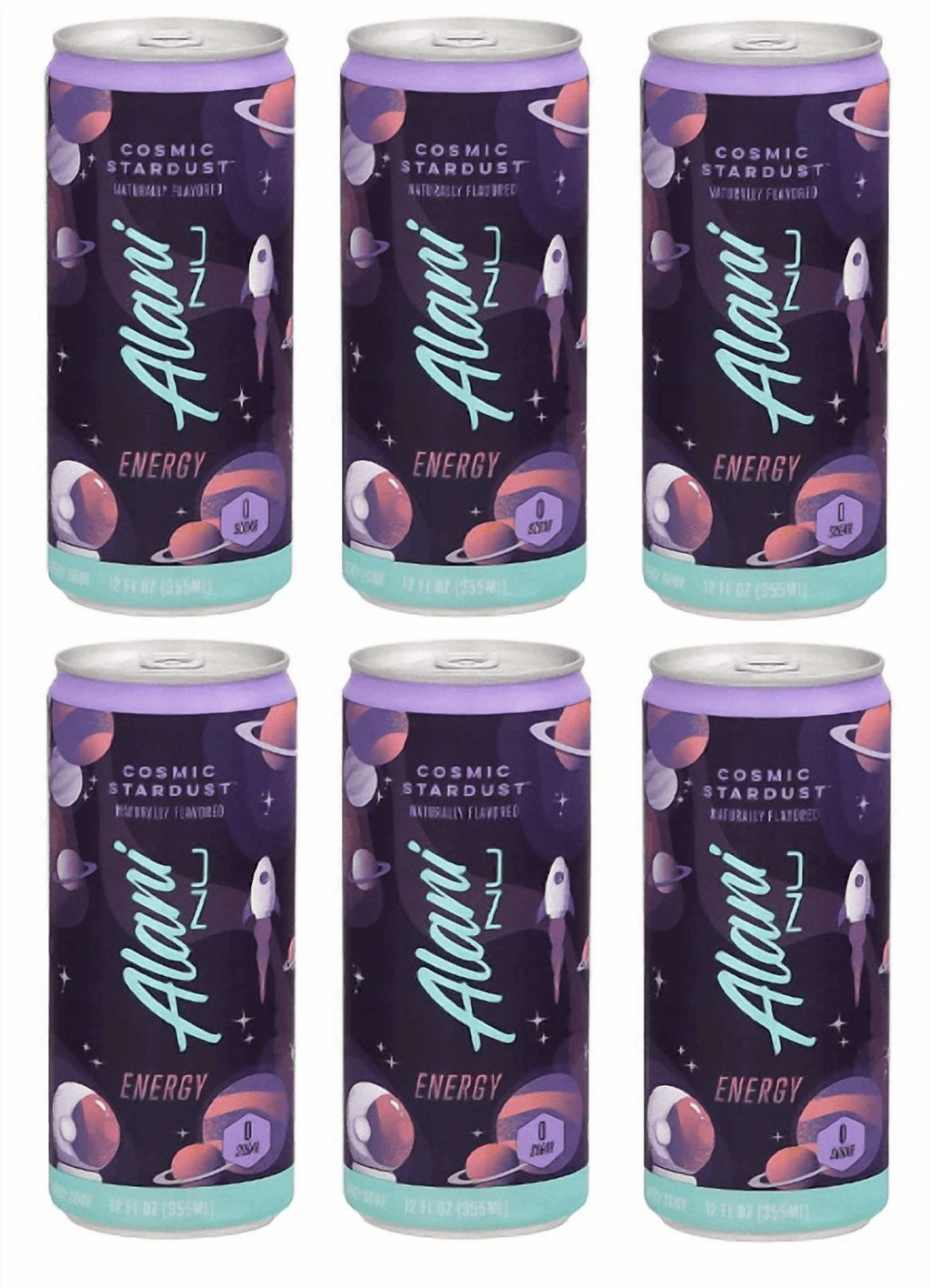 Sugar Free Energy Drink, Cosmic Stardust, 12 fl oz,6 Can, 200mg Caffeine.