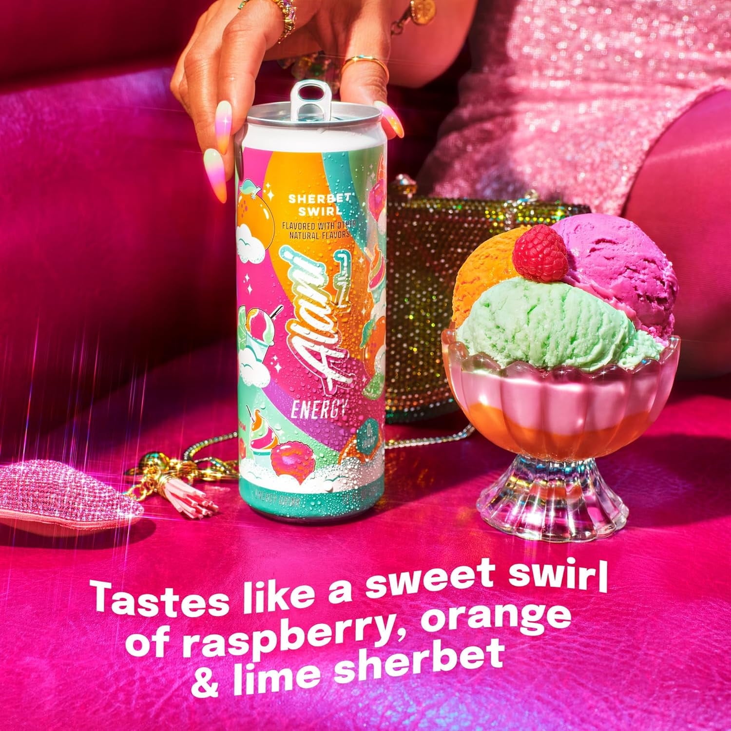 Sherbet Slush Energy Drink, 12 fl oz Cans, Pack of 6