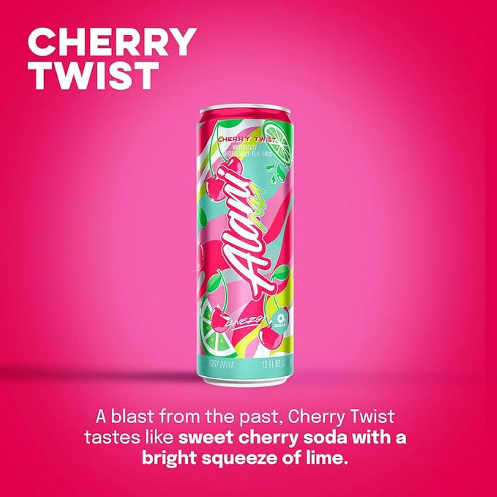 New  Energy Drinks Blue Slush, Cherry Twist Flavors Sugar-Free, Low-Calorie, 200mg Caffeine, Energy Boost Drink 12 fl oz (Pack of 6)
