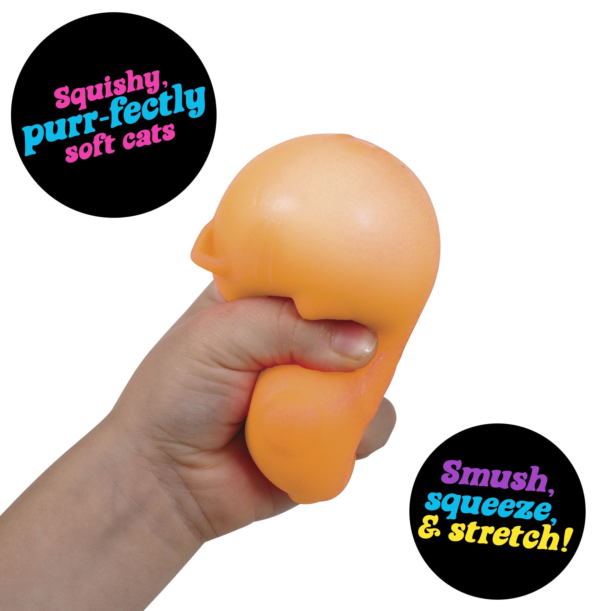 (2 pack) Nee Doh Cool Cats Squishy Fidget Ball, Novelty Toy, Multiple Colors, Children Ages 3+