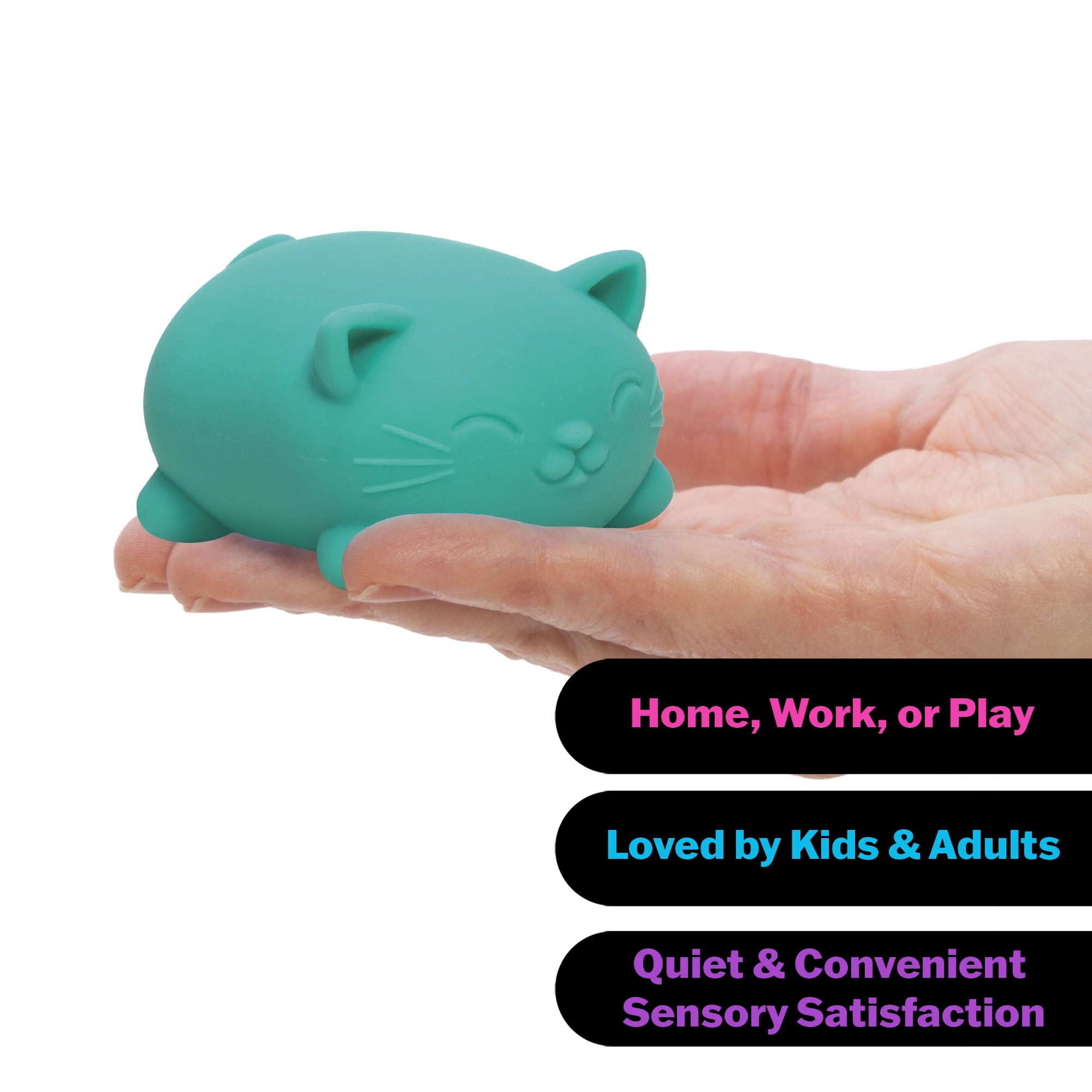 (2 pack) Nee Doh Cool Cats Squishy Fidget Ball, Novelty Toy, Multiple Colors, Children Ages 3+