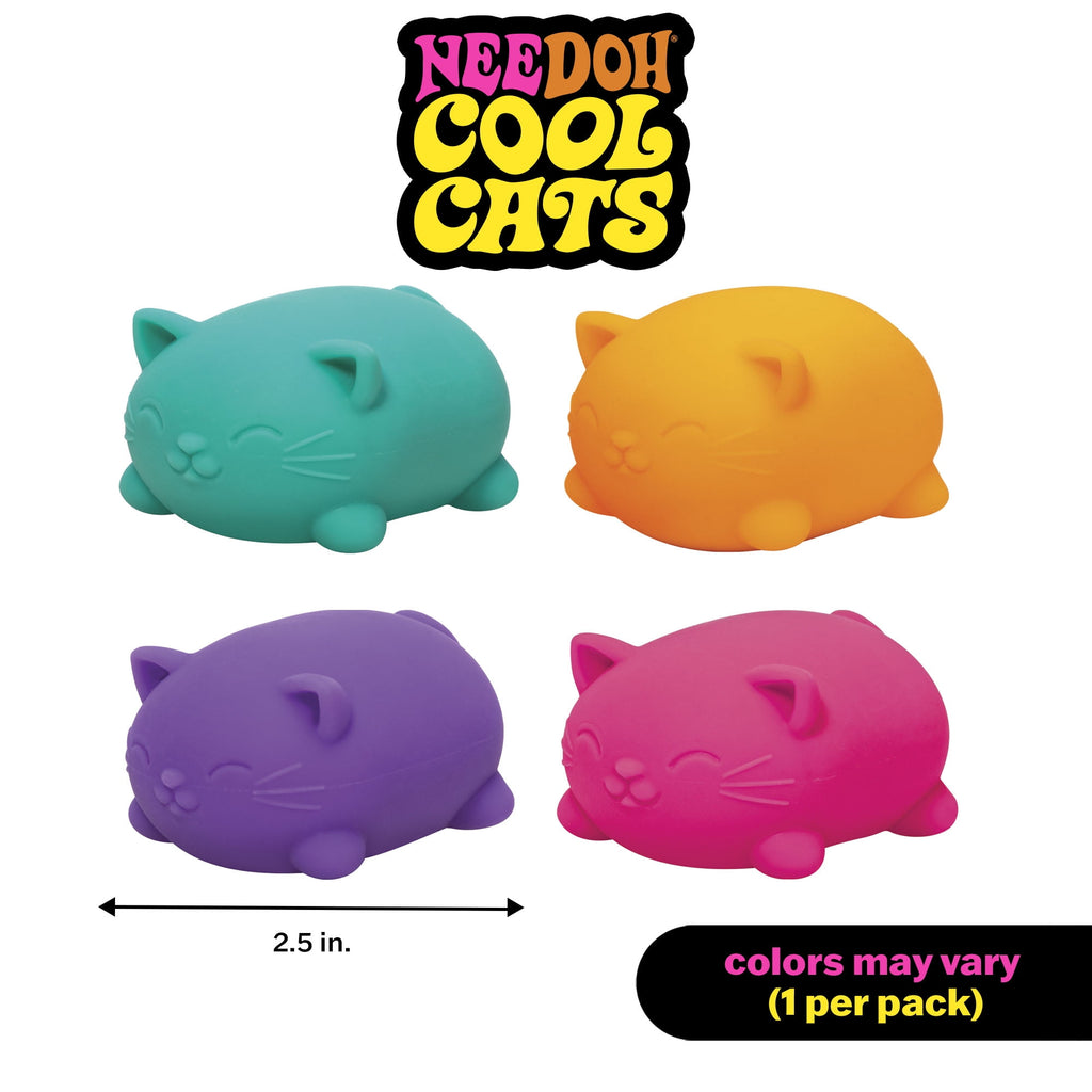 (2 pack) Nee Doh Cool Cats Squishy Fidget Ball, Novelty Toy, Multiple Colors, Children Ages 3+