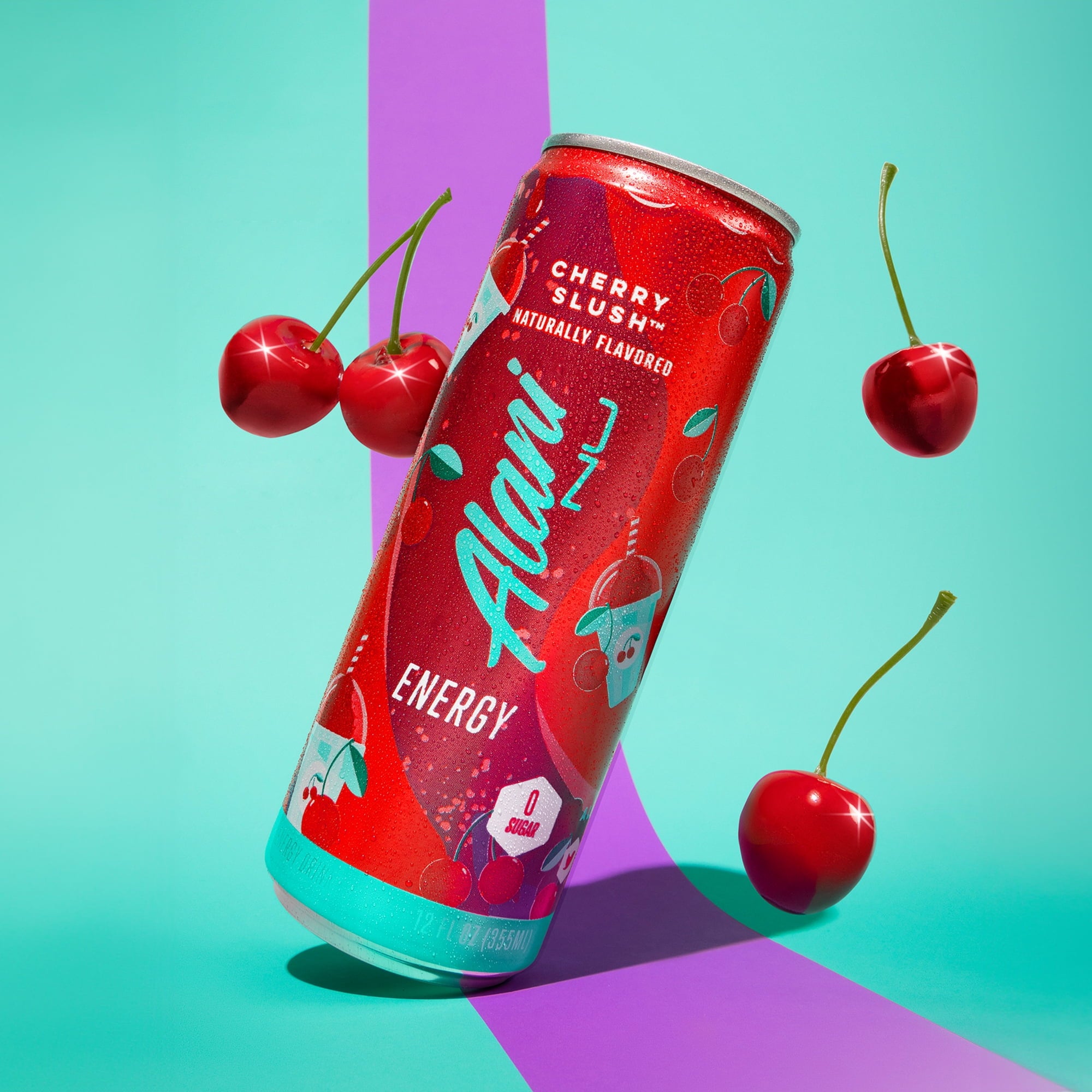 Sugar Free Energy Drink, Cherry Slush, 12 fl oz, 6 Pack, Cans, 200mg Caffeine