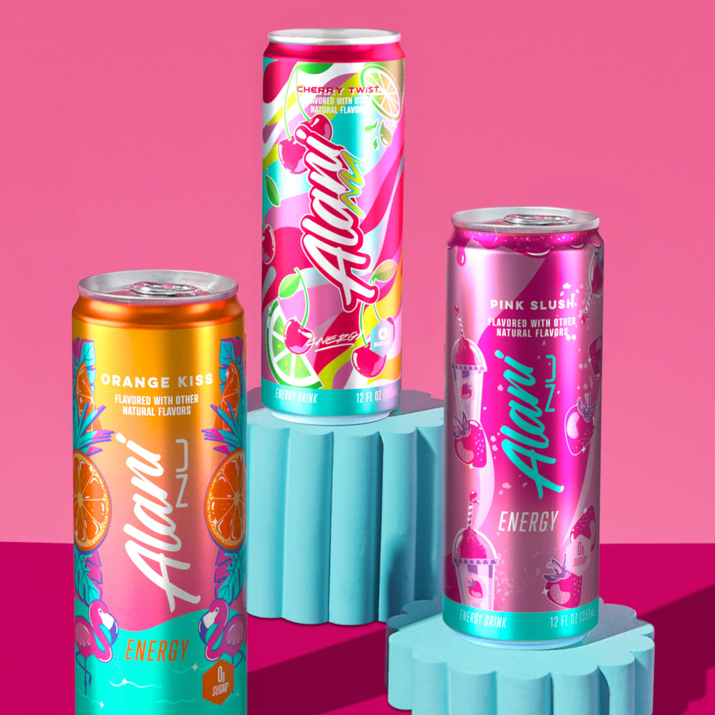 Sugar Free Energy Drink, Variety Pack, Pink Slush, Orange Kiss, Cherry Twist, 12 fl oz, 12 Pack, Cans, 200mg Caffeine