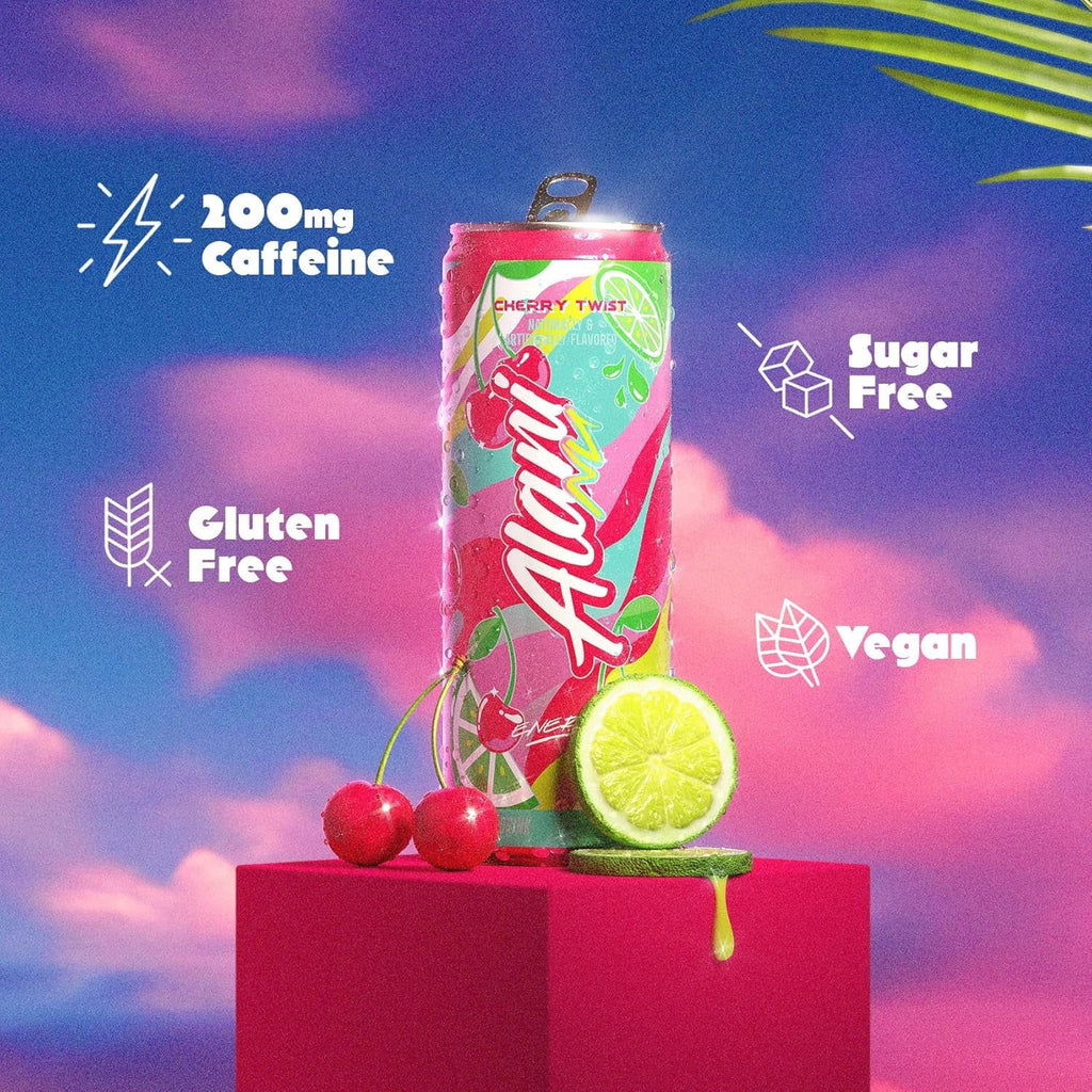 Energy Drinks Variety Pack Hawaiian Shaved ICe, Cherry Twist, Orange Kiss, Zero Suger, Low - Calorie, Energy Boost Drinks 12 oz (6 Pack)