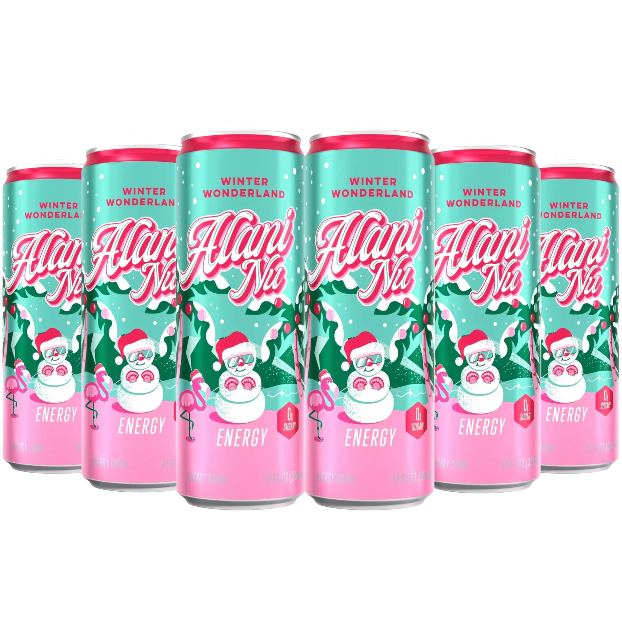 New  Energy Drinks Winter Wonderland Flavor Sugar-Free, Low-Calorie, Energy Boost Drink 12 fl oz (Pack of 6)