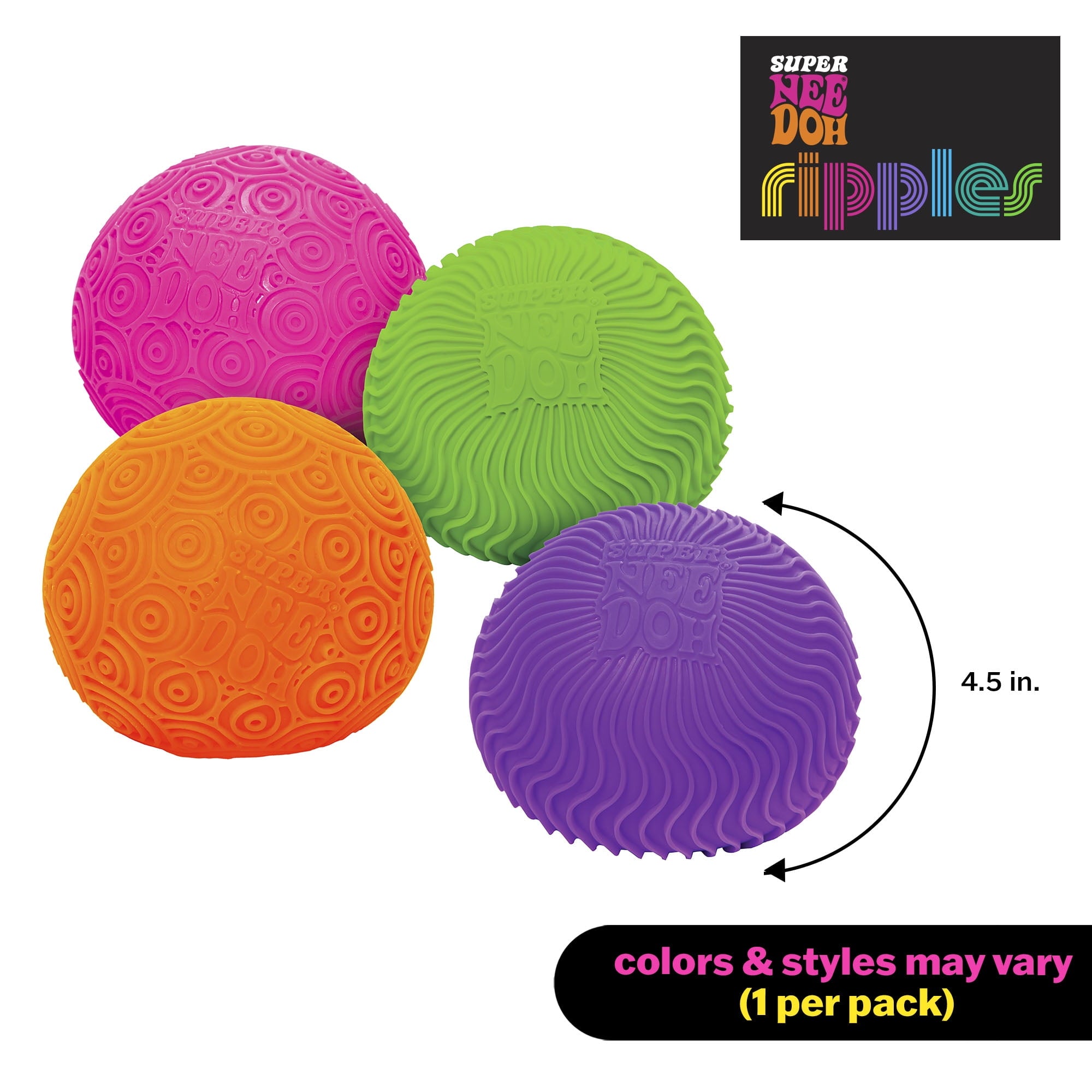, Super Ripples Fidget Ball - Rubber, Novelty Toy, (1 Piece, Color May Vary), Children Ages 3+