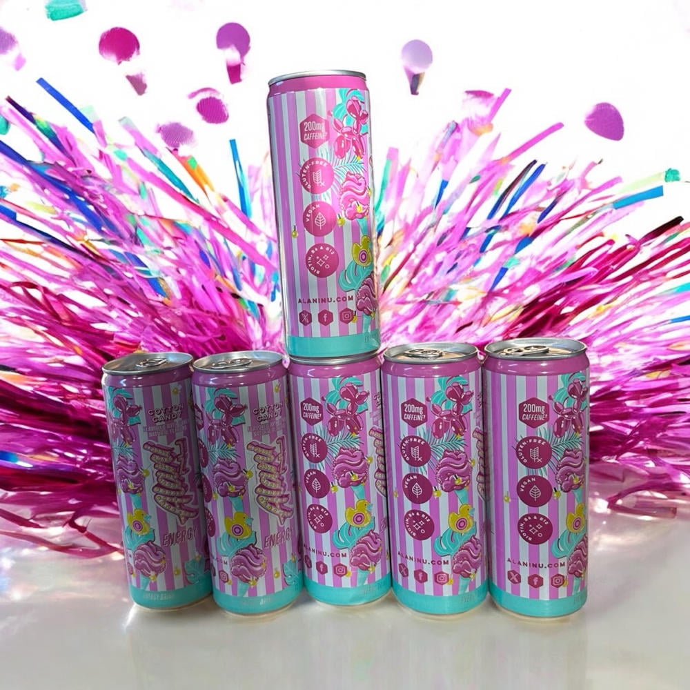 New  Energy Drinks Cotton Candy - Sugar-Free, Low-Calorie, 200mg Caffeine, Energy Boost Drink 12 fl oz (Pack of 6)