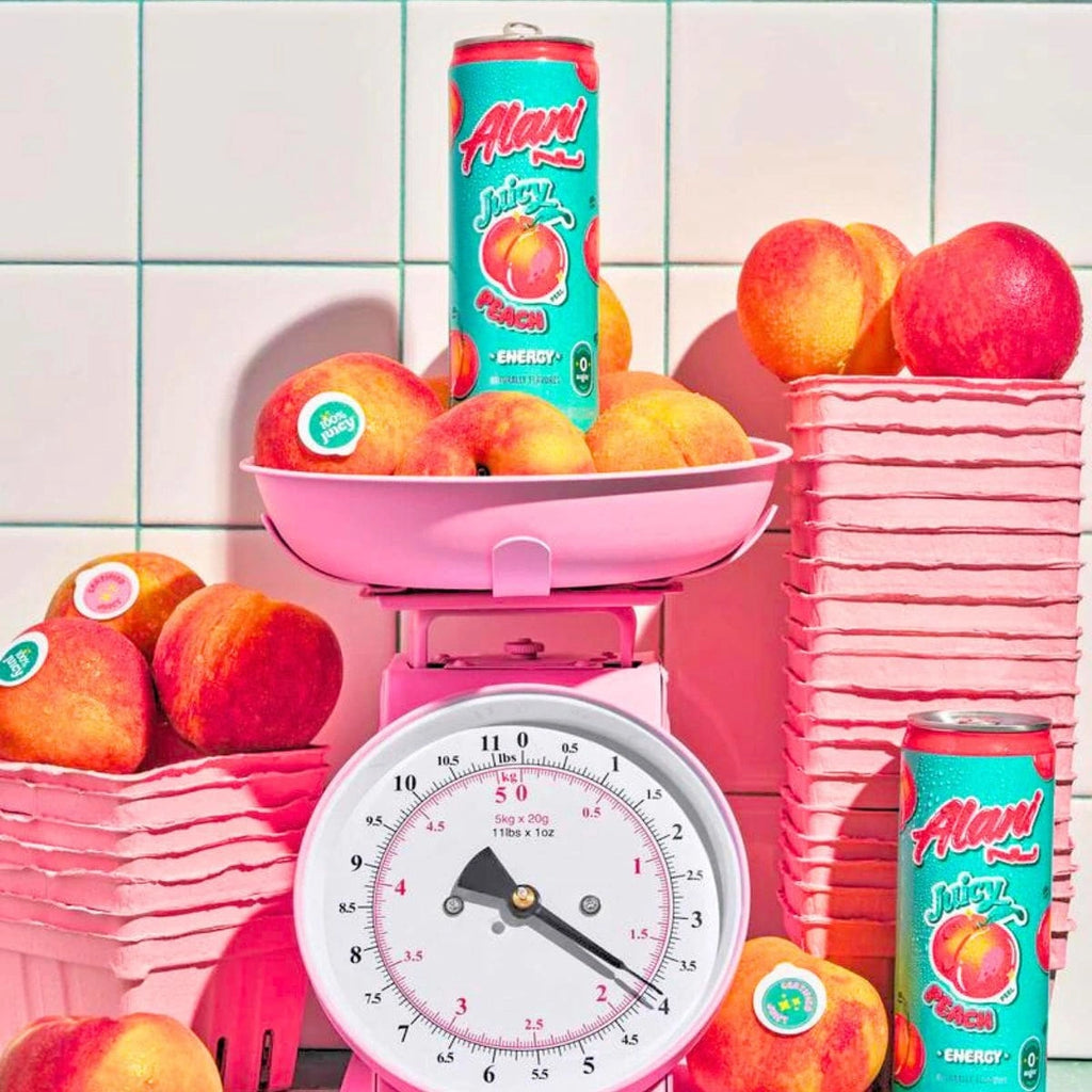 Energy Drink Juicy Peach Flavor 12 fl oz Cans, 8 Pack Low Calorie Sugar Free Energy Beverage