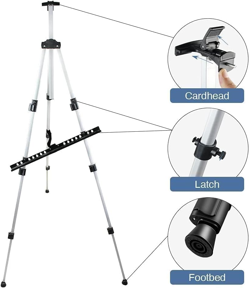 Art Easel Stand for Painting and Sign - RRFTOK Aluminum 66 Inch Metal Tripod Adjustable Portable Easels for Display -... - Image 5