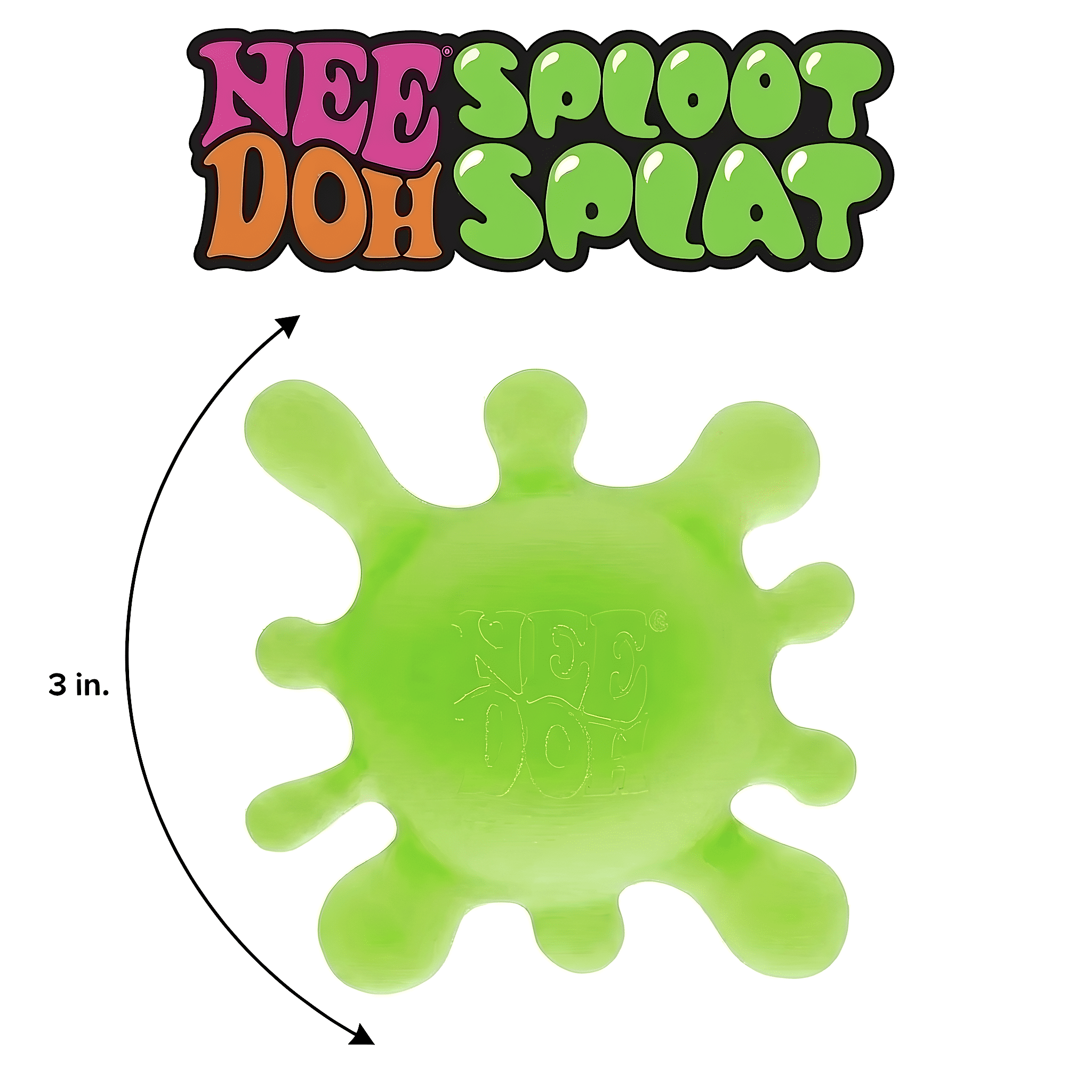Neon Green Nee Doh Squeeze Gel Sploot Splat Ball Hand Relaxation &amp; Focus