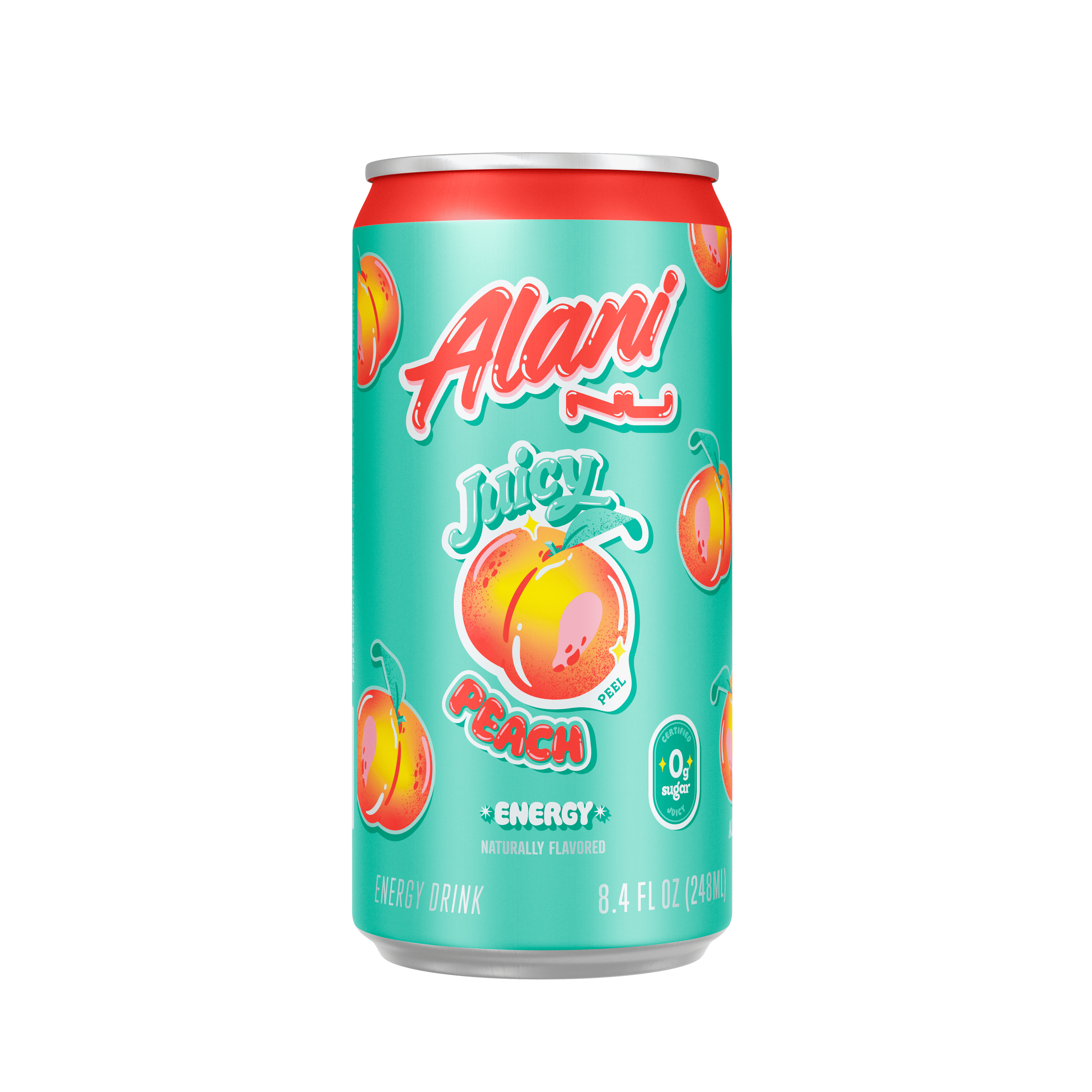 Sugar-Free Energy Drink, 8.4oz Juicy Peach-Pack Of 6