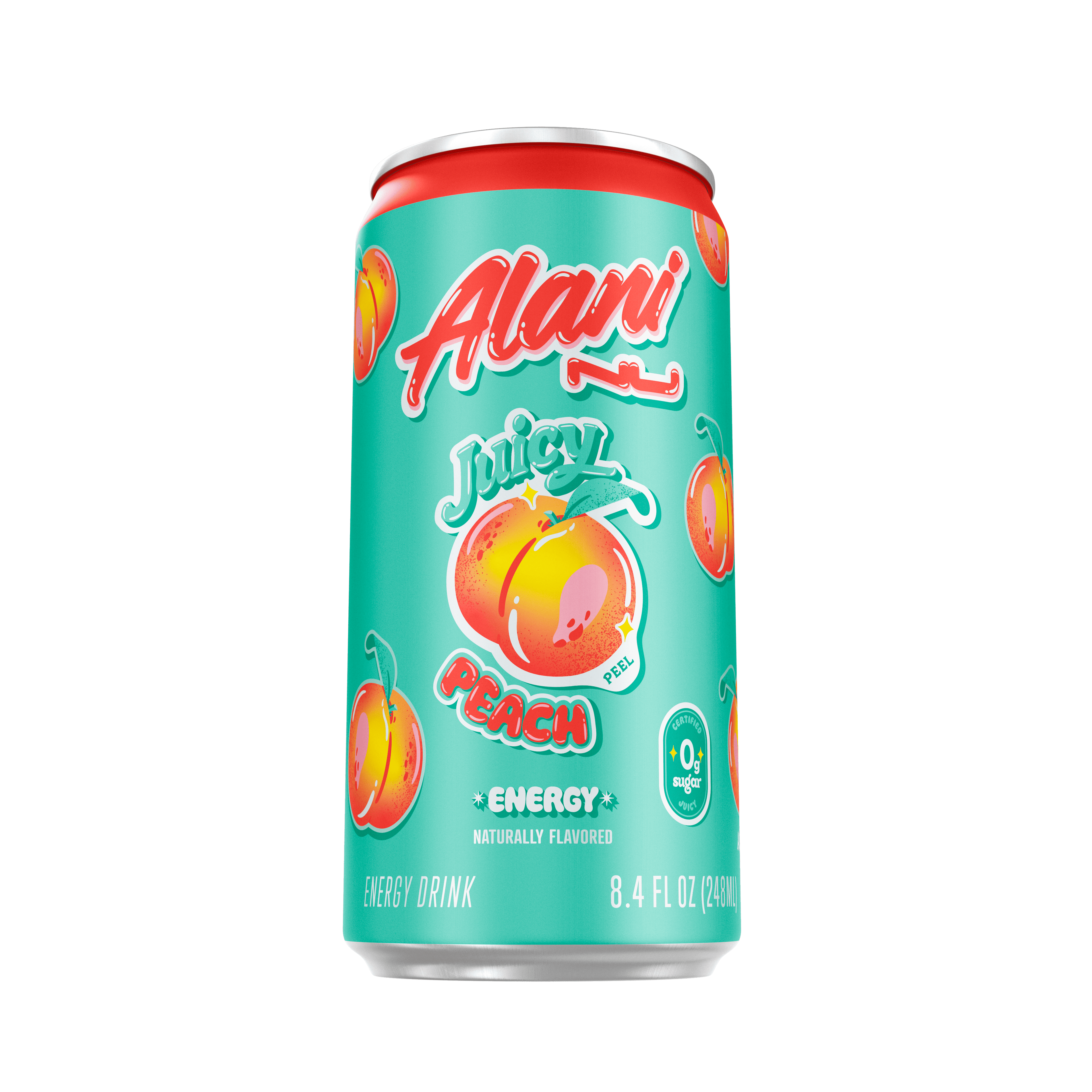 Sugar-Free Energy Drink, 8.4oz Juicy Peach-Pack Of 6