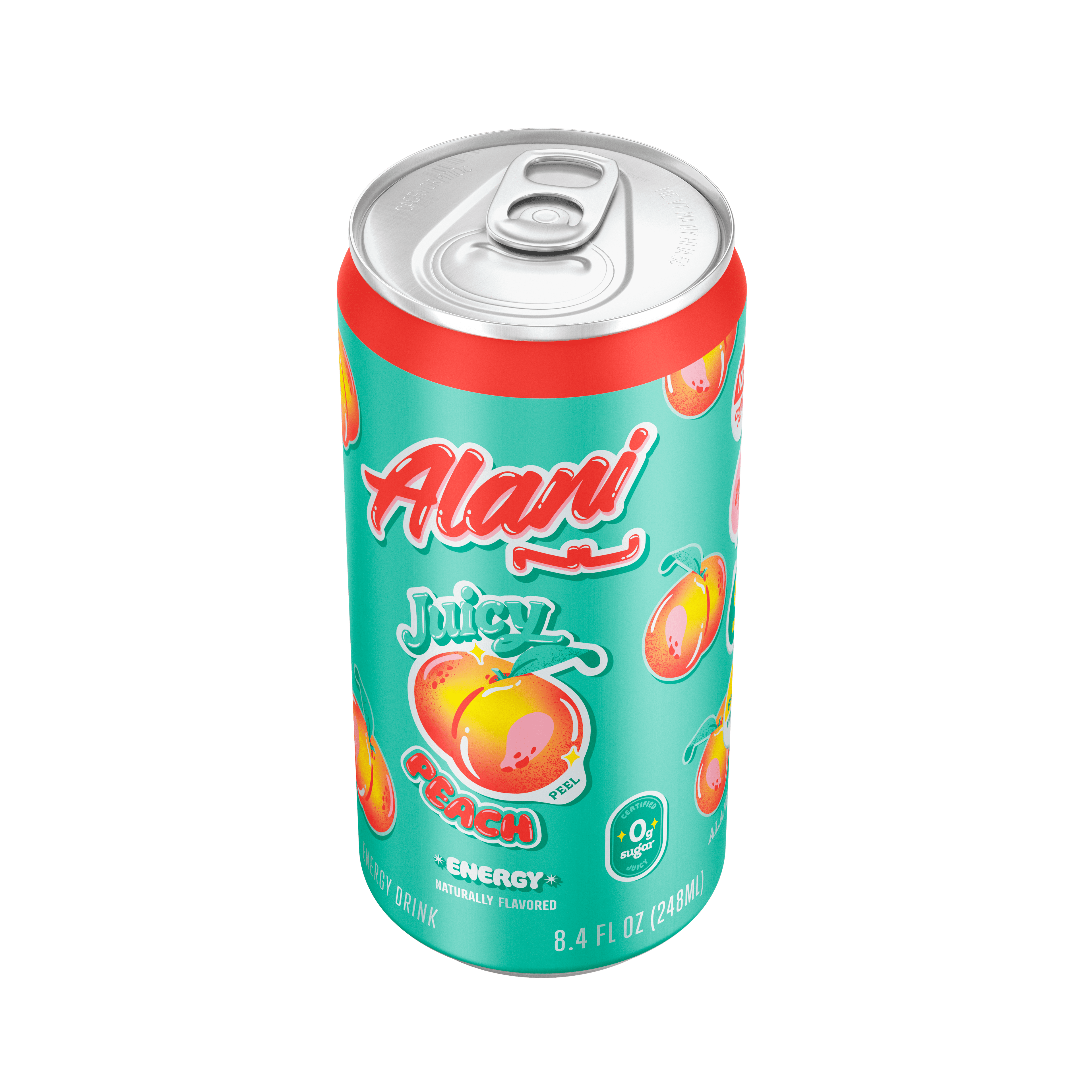 Sugar-Free Energy Drink, 8.4oz Juicy Peach-Pack Of 6