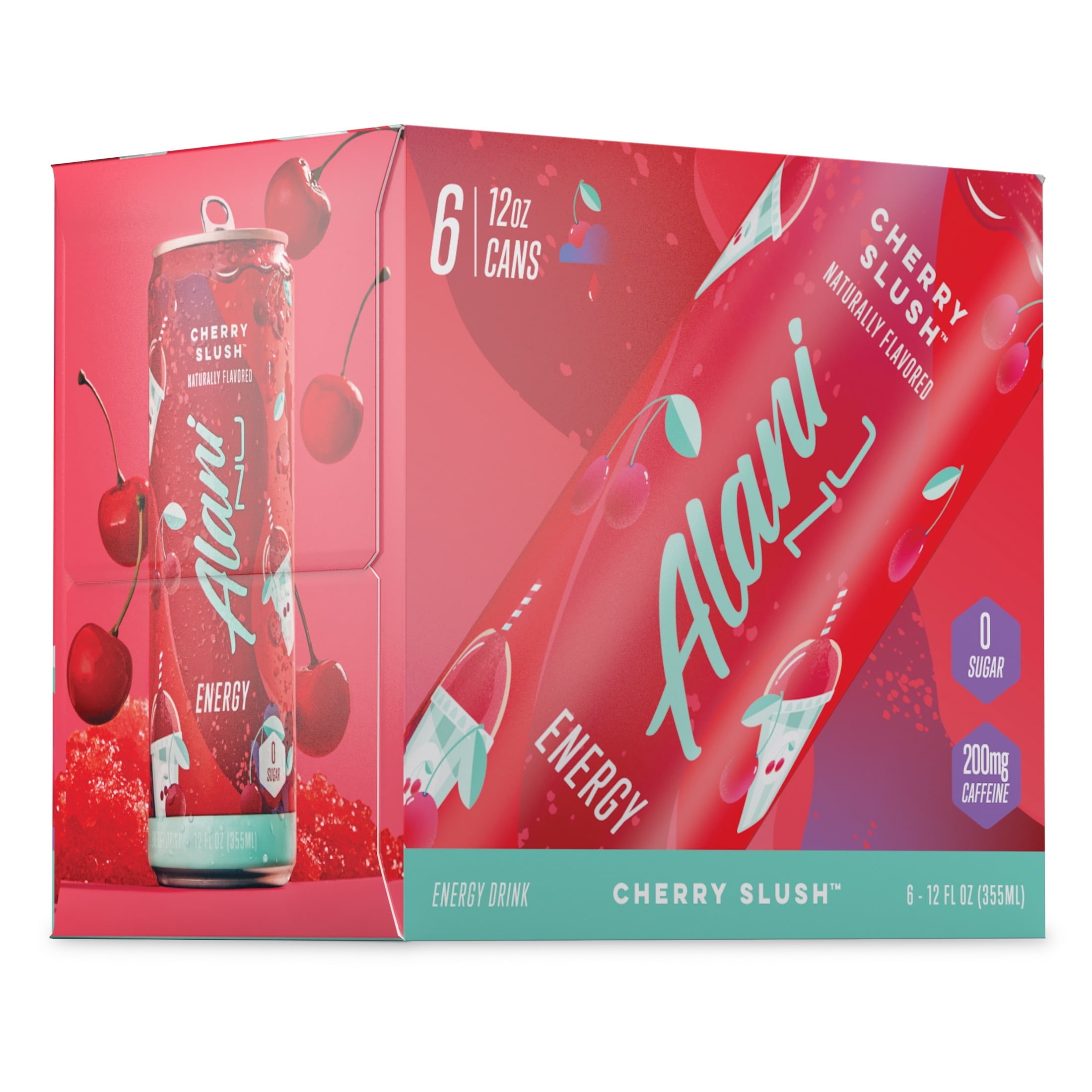Energy Drink, Cherry Slush, 12 fl oz Cans (6 Pack)