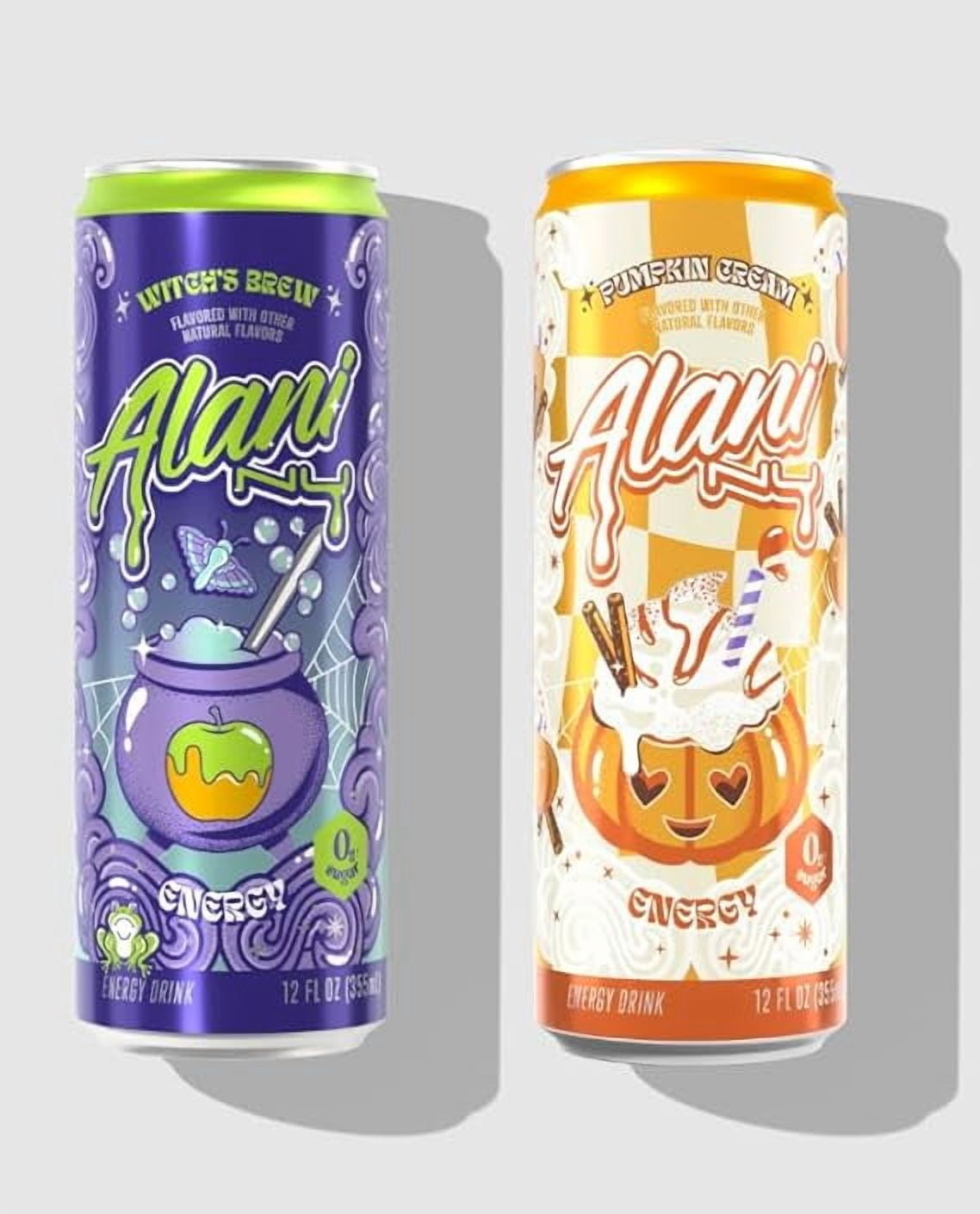 New  Witch's Brew &amp; Pumpkin Cream Energy Drink Variety Pack, Sugar Free, Low Calorie, 12 fl oz, (6cans) Repackaged