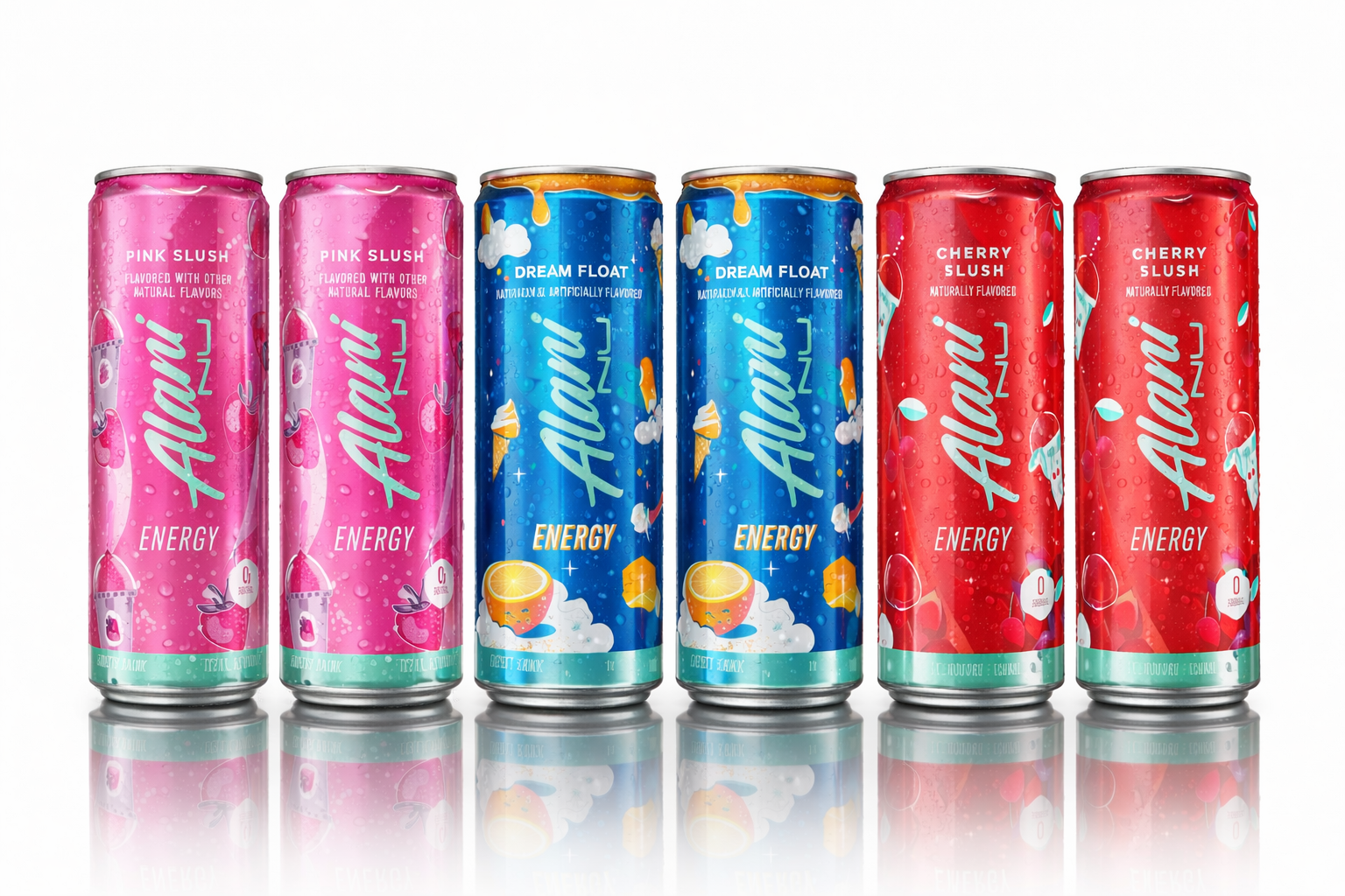 Energy Drink Variety Pack, 12 fl oz Cans (Pack of 6), Pink Slush, Dream Float &amp; Cherry Slush, Zero Sugar, 200mg Caffeine