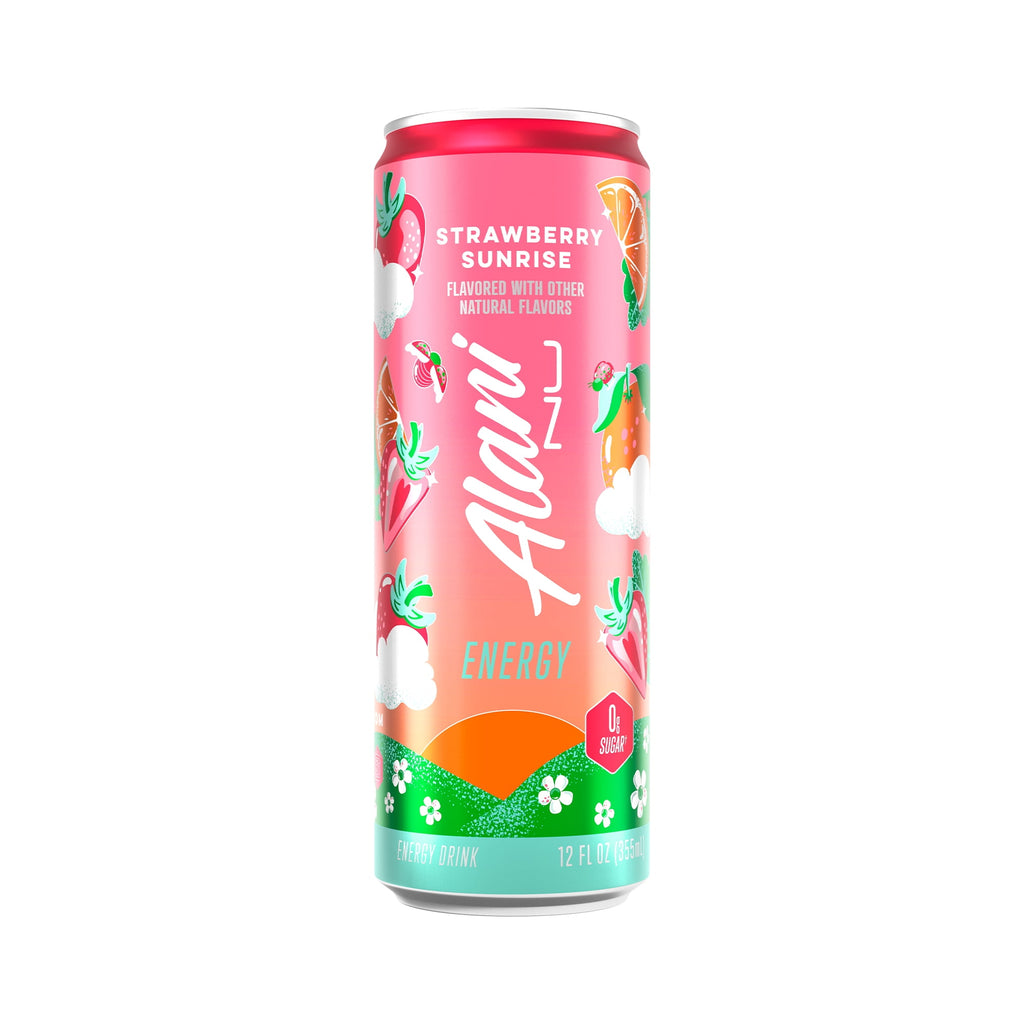 Energy Drinks Strawberry Sunrise, Pink Slush, Juicy Peach Flavors Variety Pack Sugar-Free, Low-Calorie, 200mg Caffeine, 12 fl oz (Pack of 6)