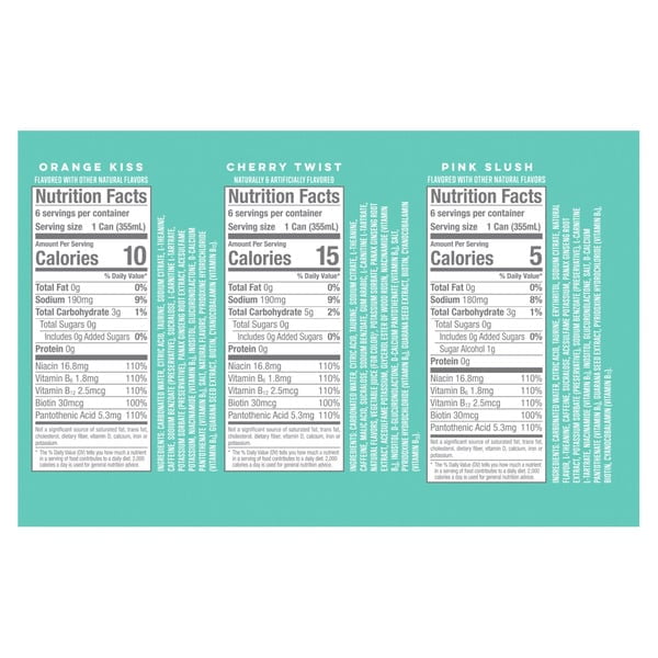 Energy Drink Variety Pack 12 fl oz Cans, 18 Count Assorted Flavors Low Calorie Sugar Free Beverage