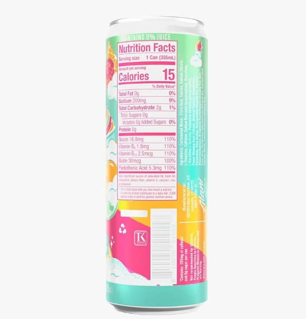 New  Energy Drinks Pumkin Cream, Sherbet Swirl, Orange Kiss Variety Pack, Sugar-Free, Low-Calorie, 200mg Caffeine, Energy Boost Drink 12 fl oz (Pack of 6) Repackaged