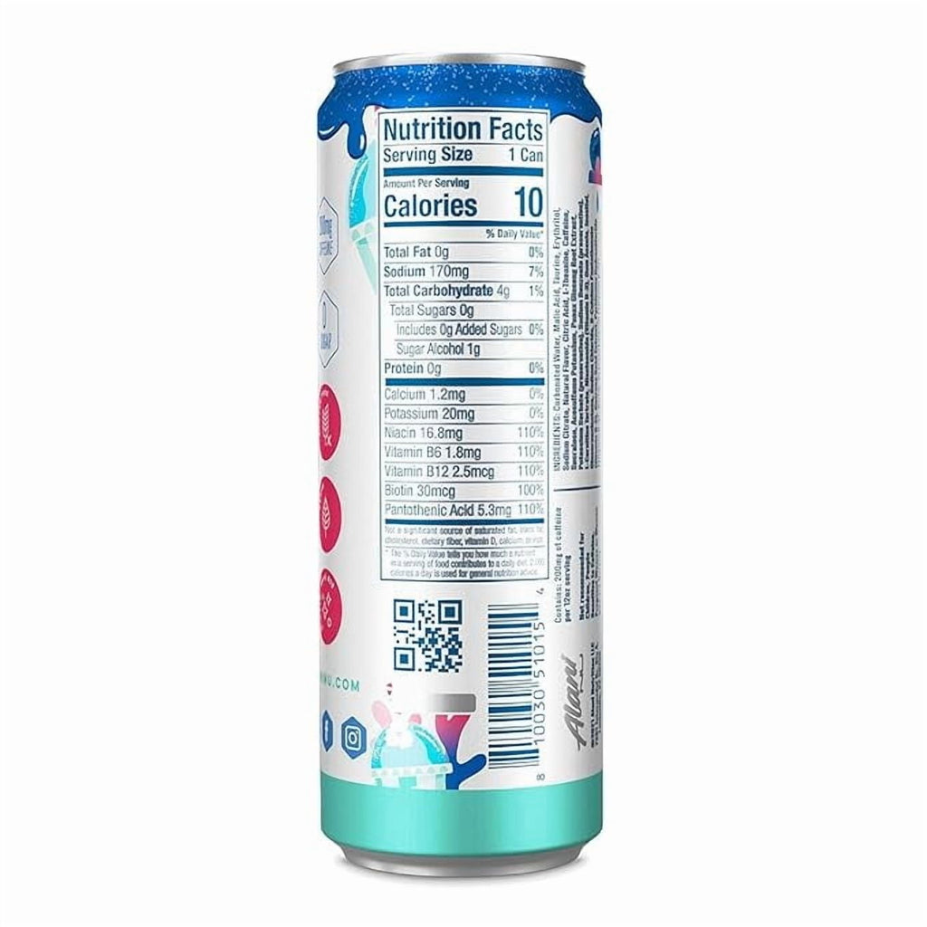 New  Sugar Free Energy Drink Cherry Slush, Blue Slush, Pink Slush Flavor 12 fl oz Low-Calorie Energy Boost Drinks (Pack of 6)