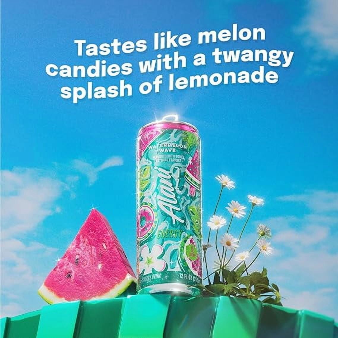 New  Energy Drinks Variety Pack - Blue Slush, Pink Slush, Watermelon Wave, Sugar-Free &amp; Low-Calorie (12 fl oz, Pack of 6)